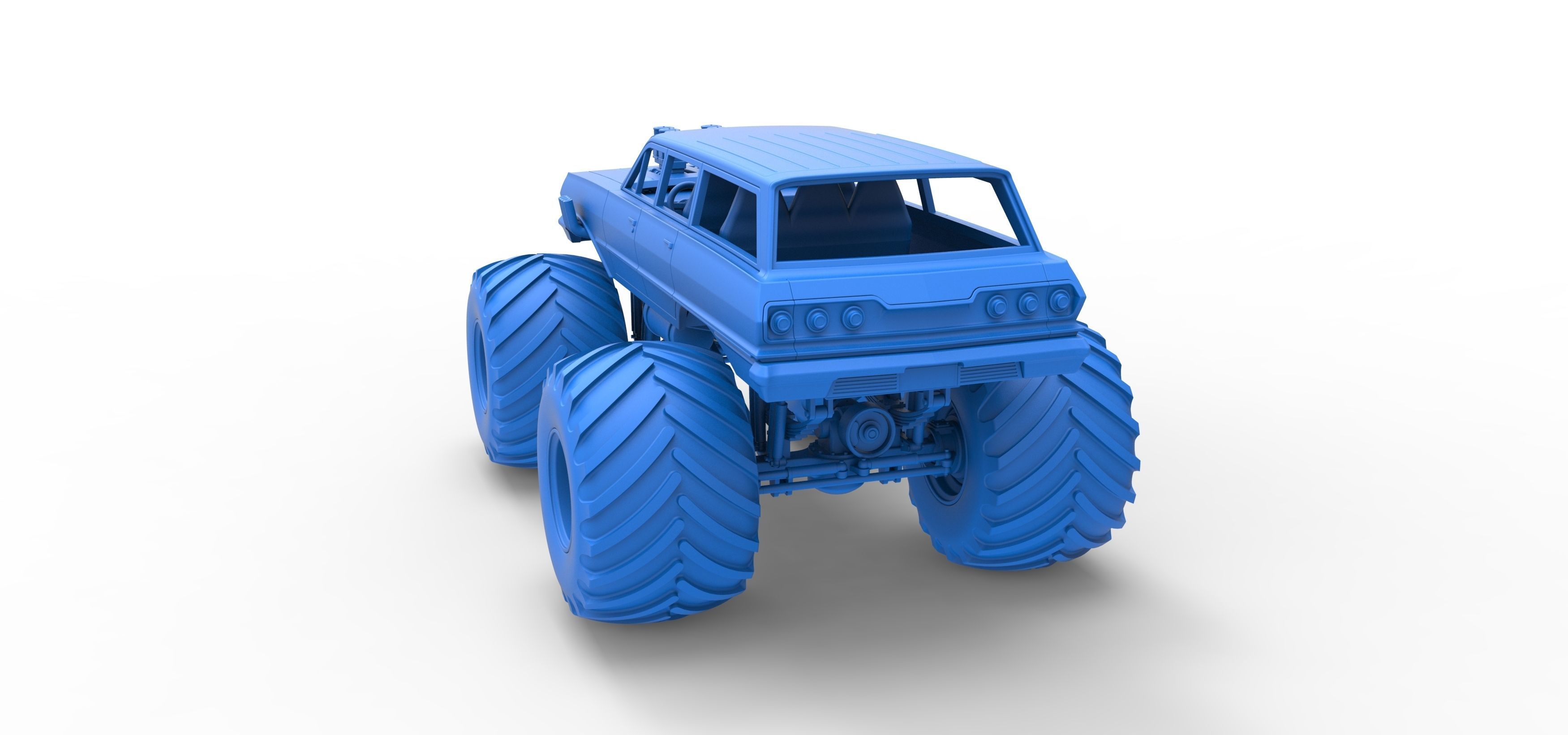 Vintage Monster Truck Scale 1 to 25 3D print model_29