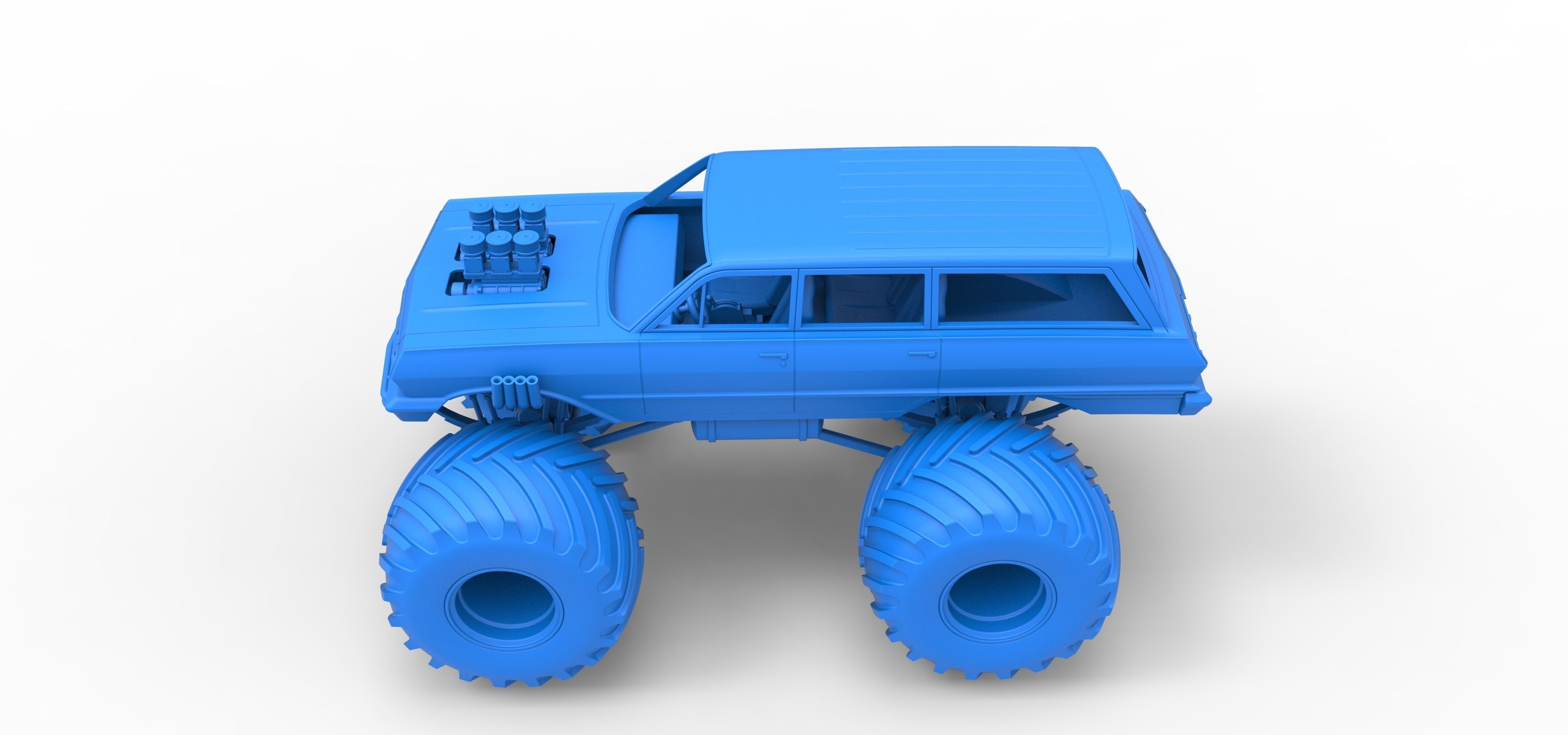 Vintage Monster Truck Scale 1 to 25 3D print model_25