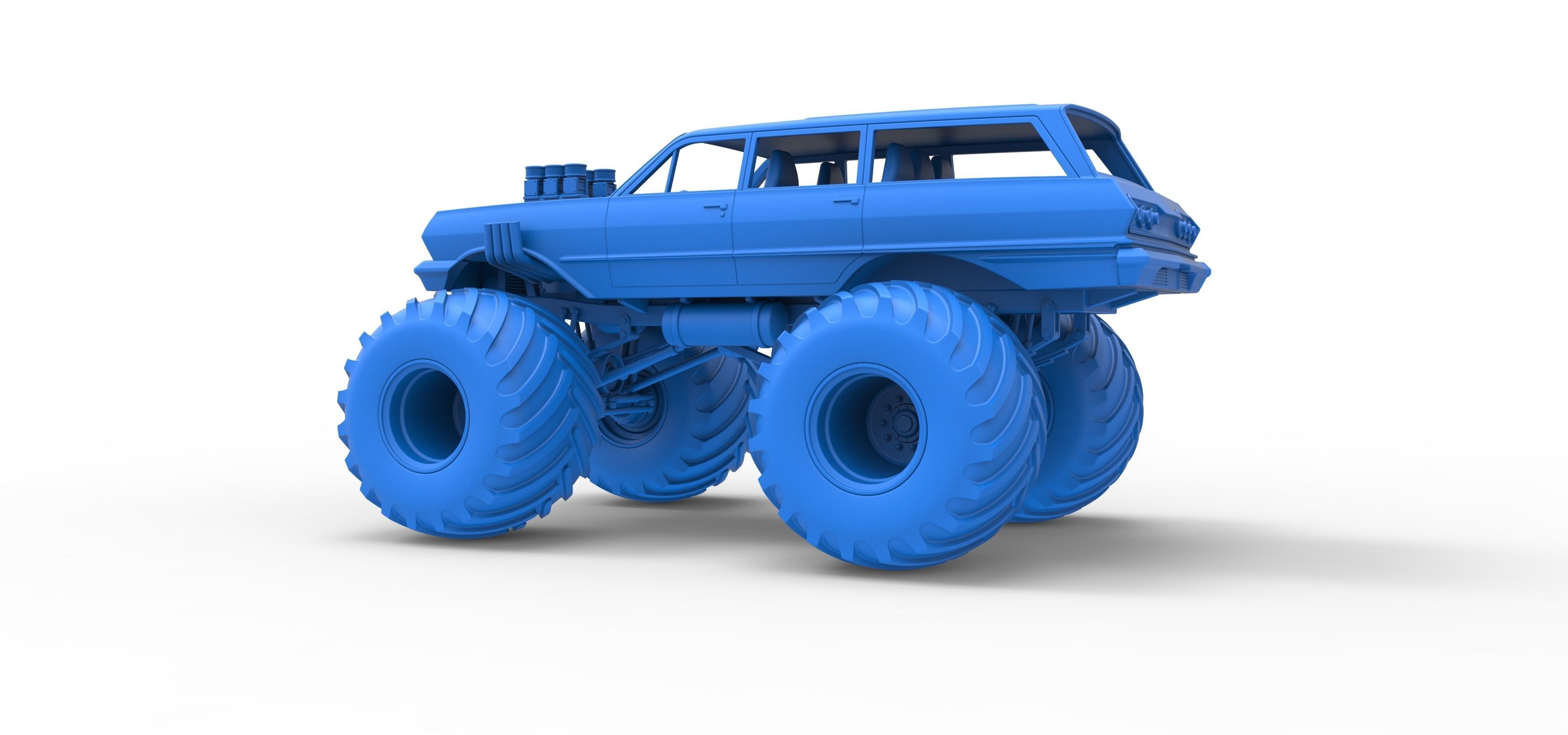 Vintage Monster Truck Scale 1 to 25 3D print model_28