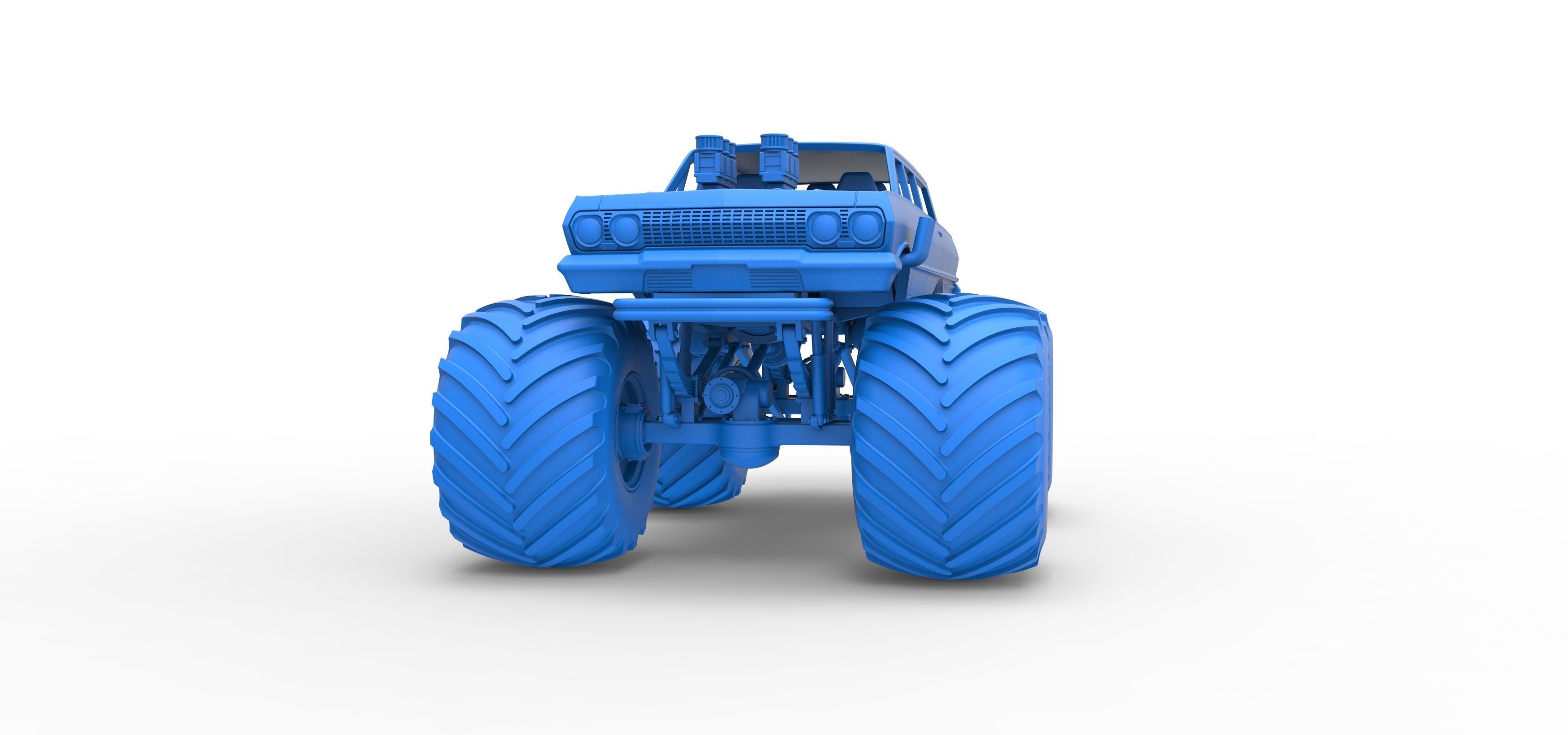 Vintage Monster Truck Scale 1 to 25 3D print model_23