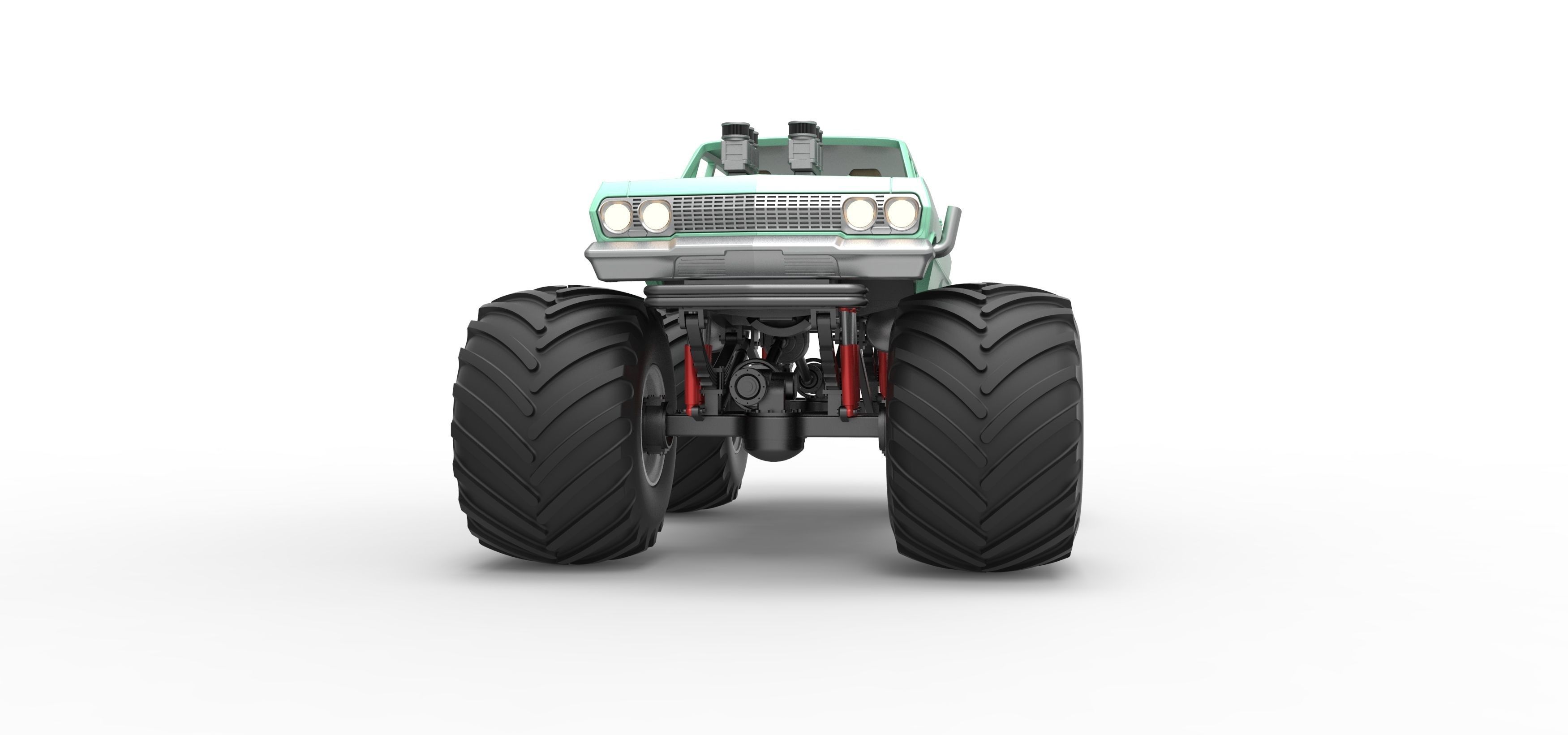 Vintage Monster Truck Scale 1 to 25 3D print model_6