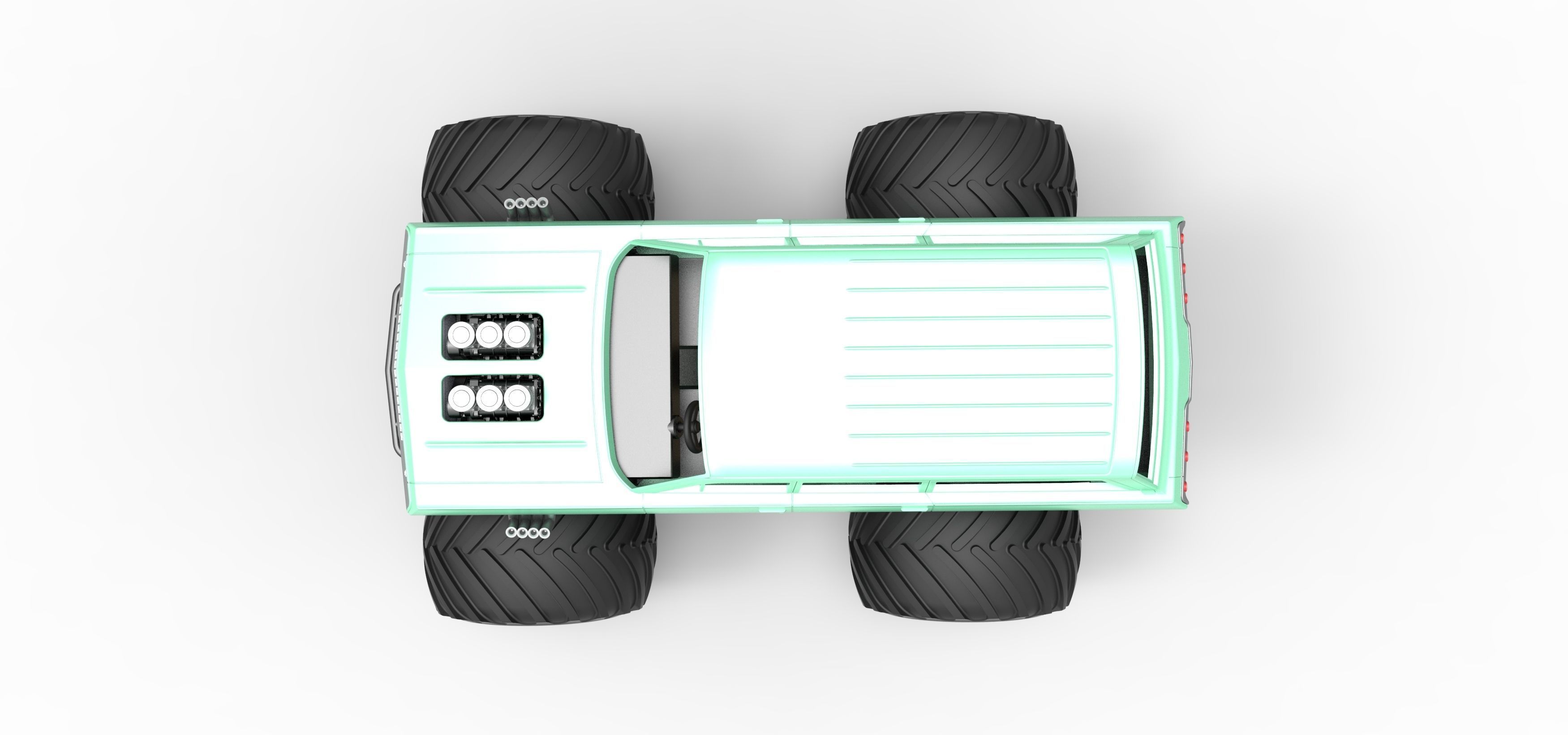 Vintage Monster Truck Scale 1 to 25 3D print model_11