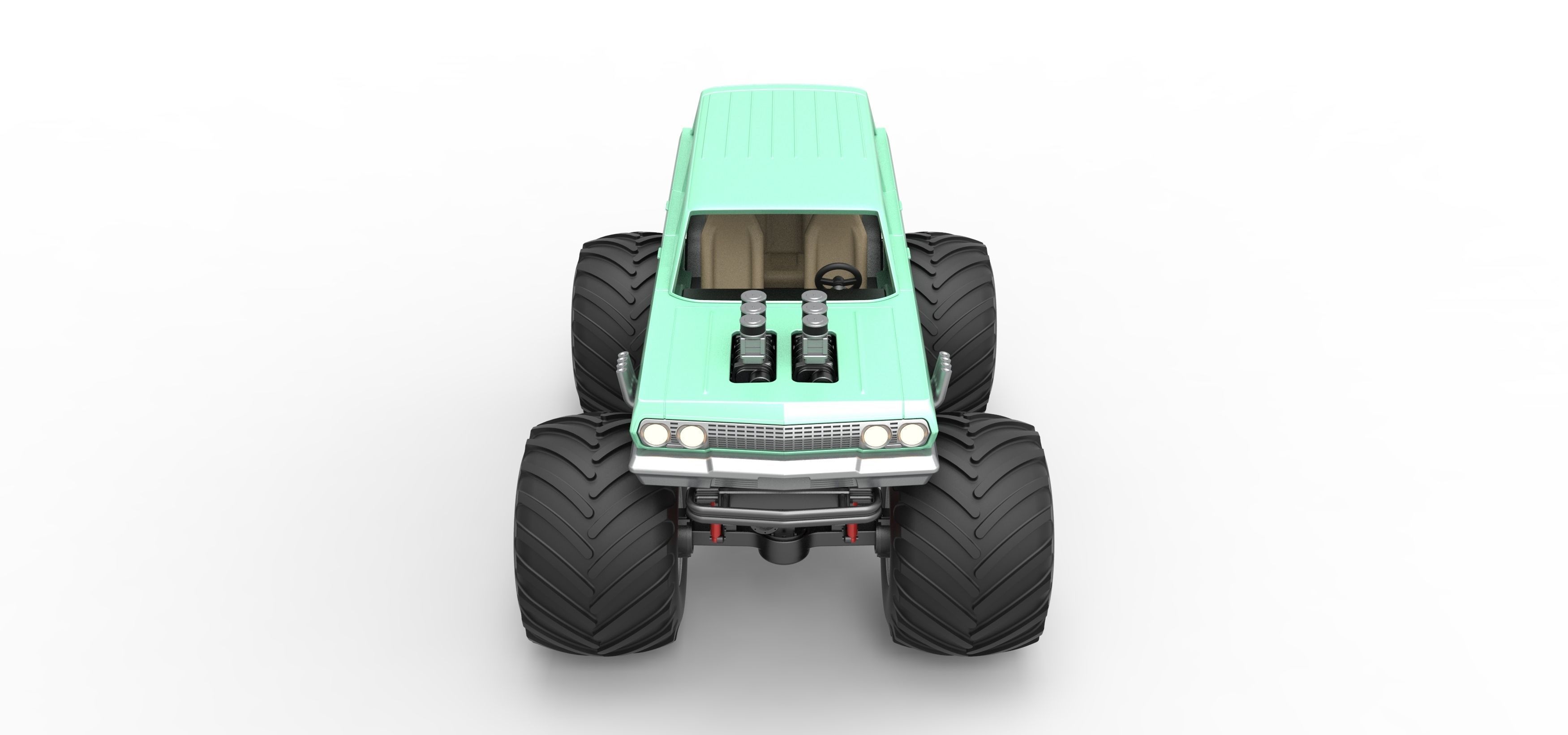 Vintage Monster Truck Scale 1 to 25 3D print model_8