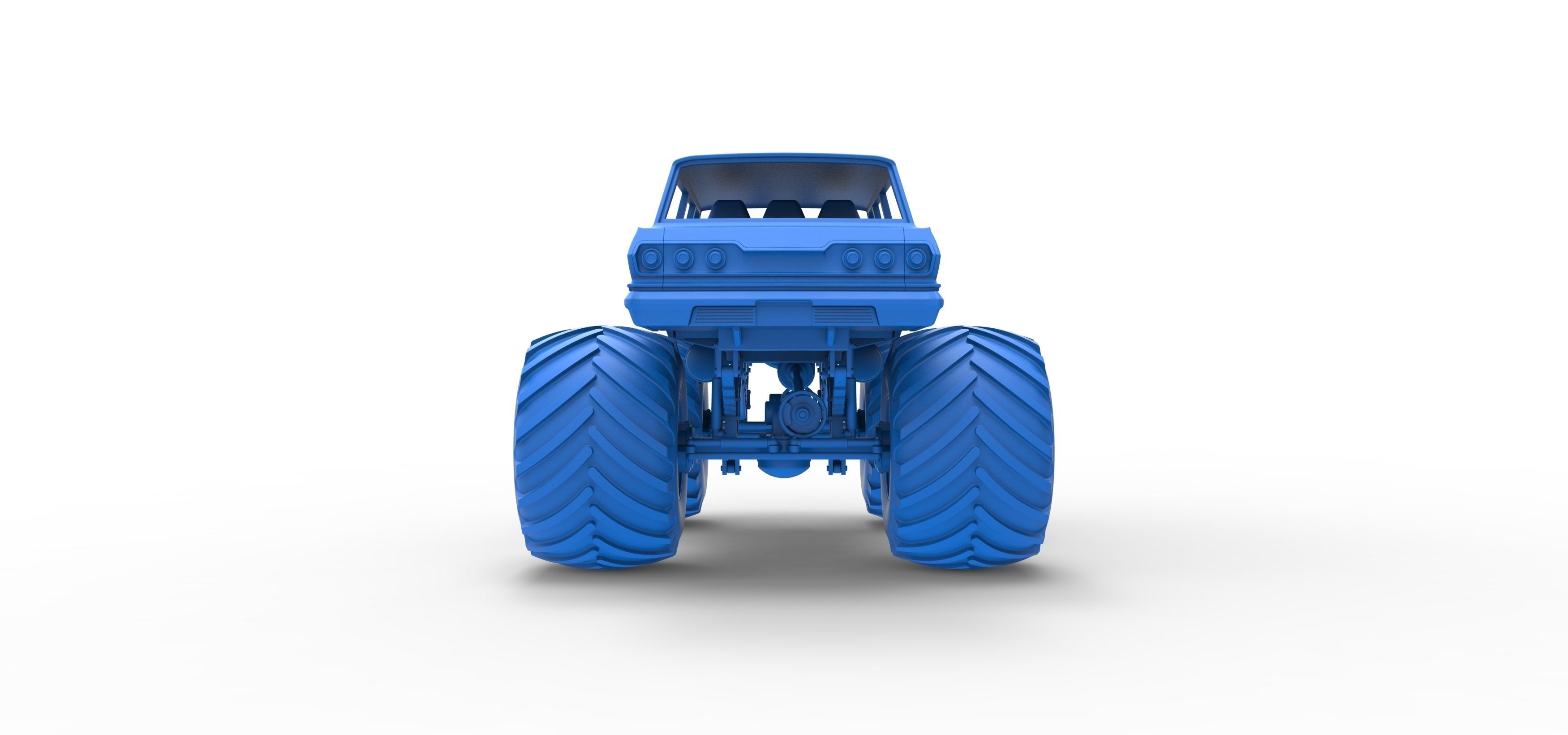 Vintage Monster Truck Scale 1 to 25 3D print model_31