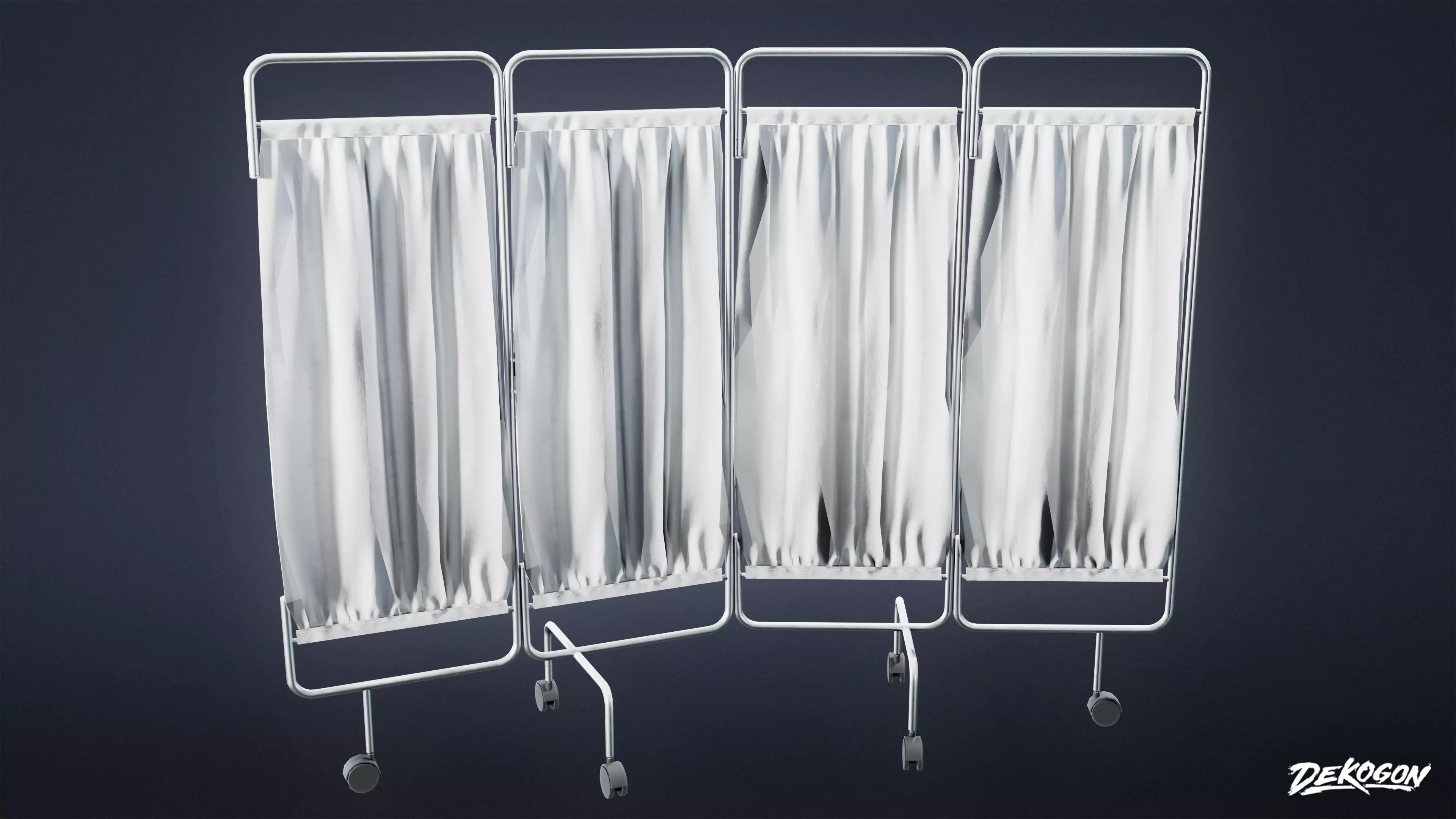 QUARANTINE TENT - Curtain Divider 01 - LOW POLY Low-poly 3D model