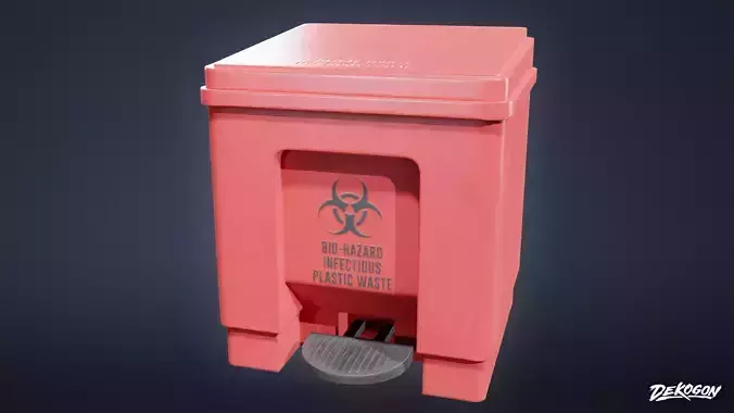 QUARANTINE TENT - Disposal Bin 01 - LOW POLY Low-poly 3D model