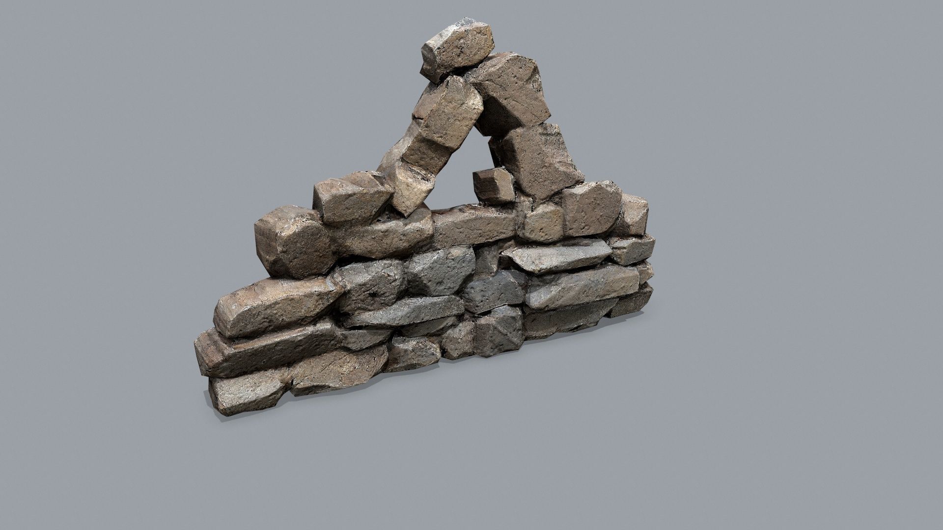Ruin set Low-poly 3D model_6