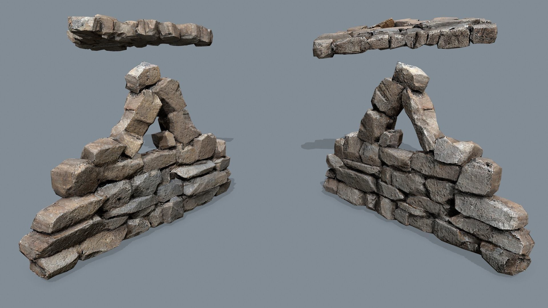 Ruin set Low-poly 3D model_13