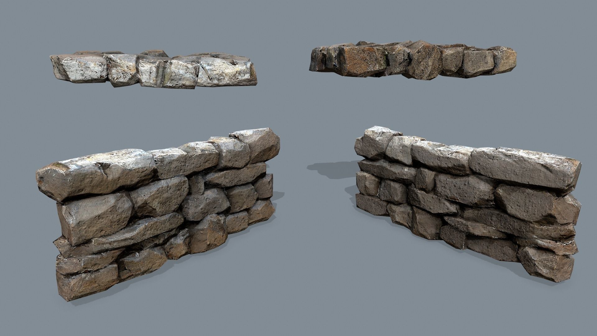 Ruin set Low-poly 3D model_12