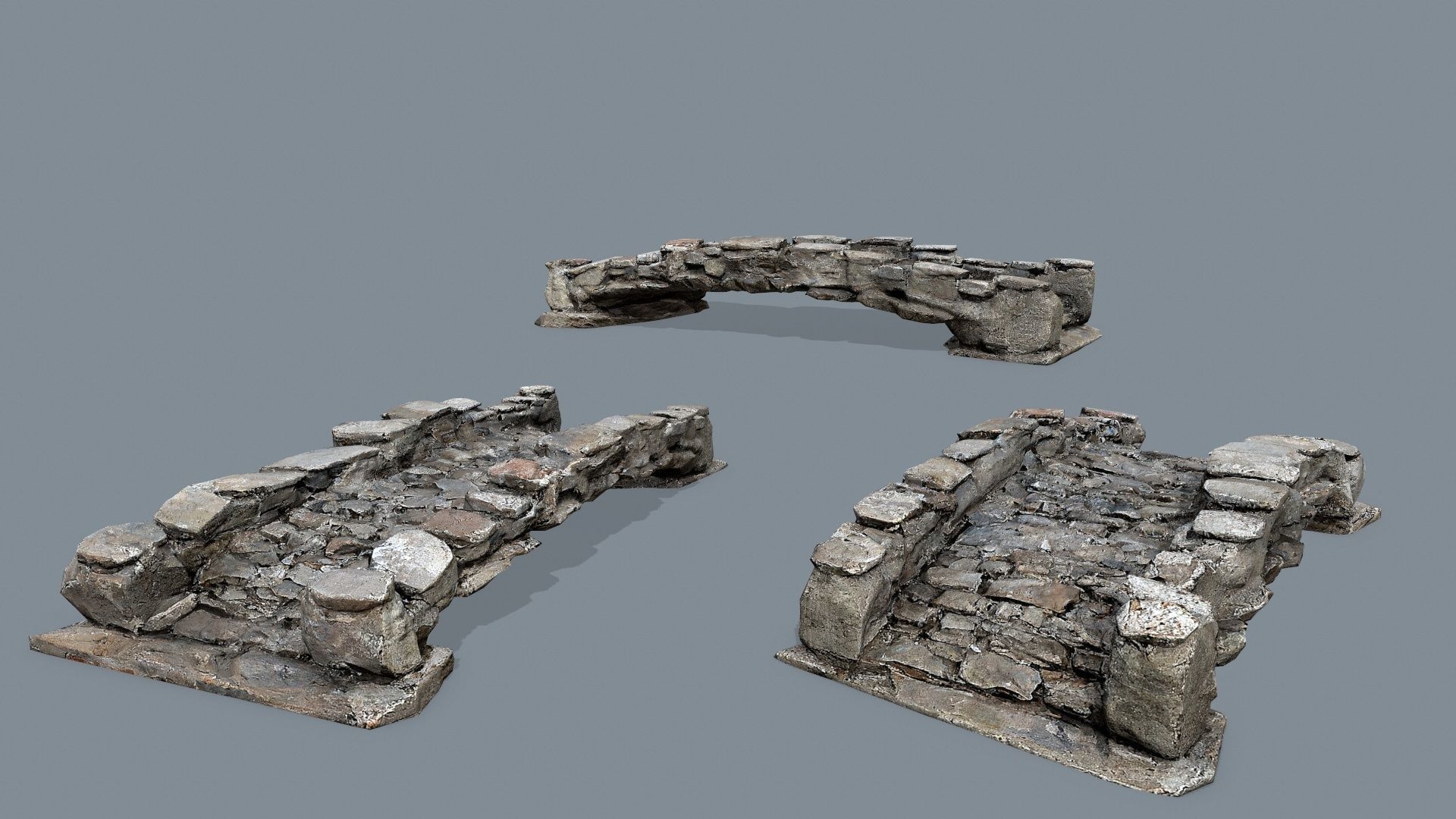 Ruin set Low-poly 3D model_9