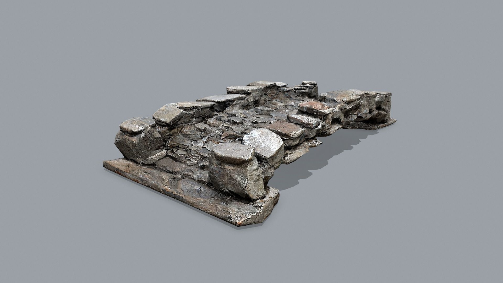 Ruin set Low-poly 3D model_2