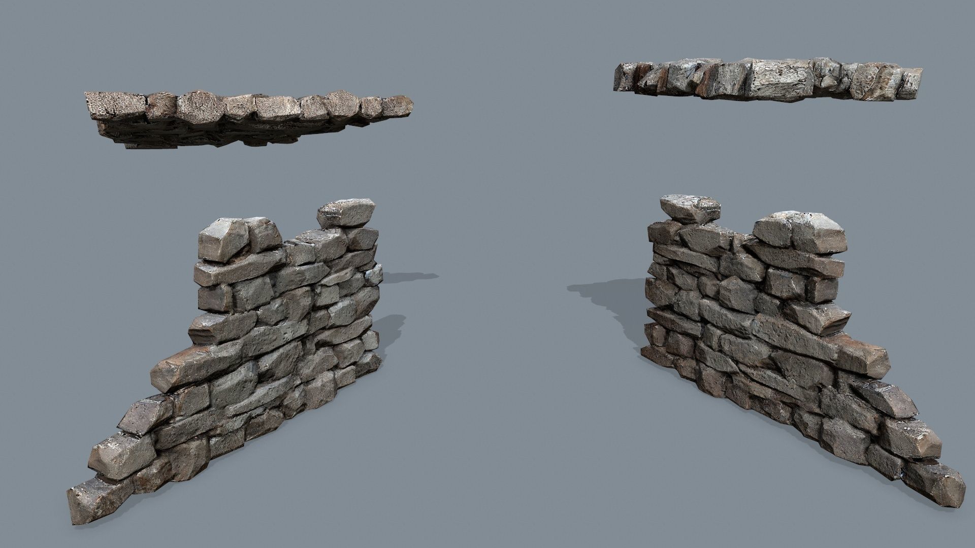 Ruin set Low-poly 3D model_15