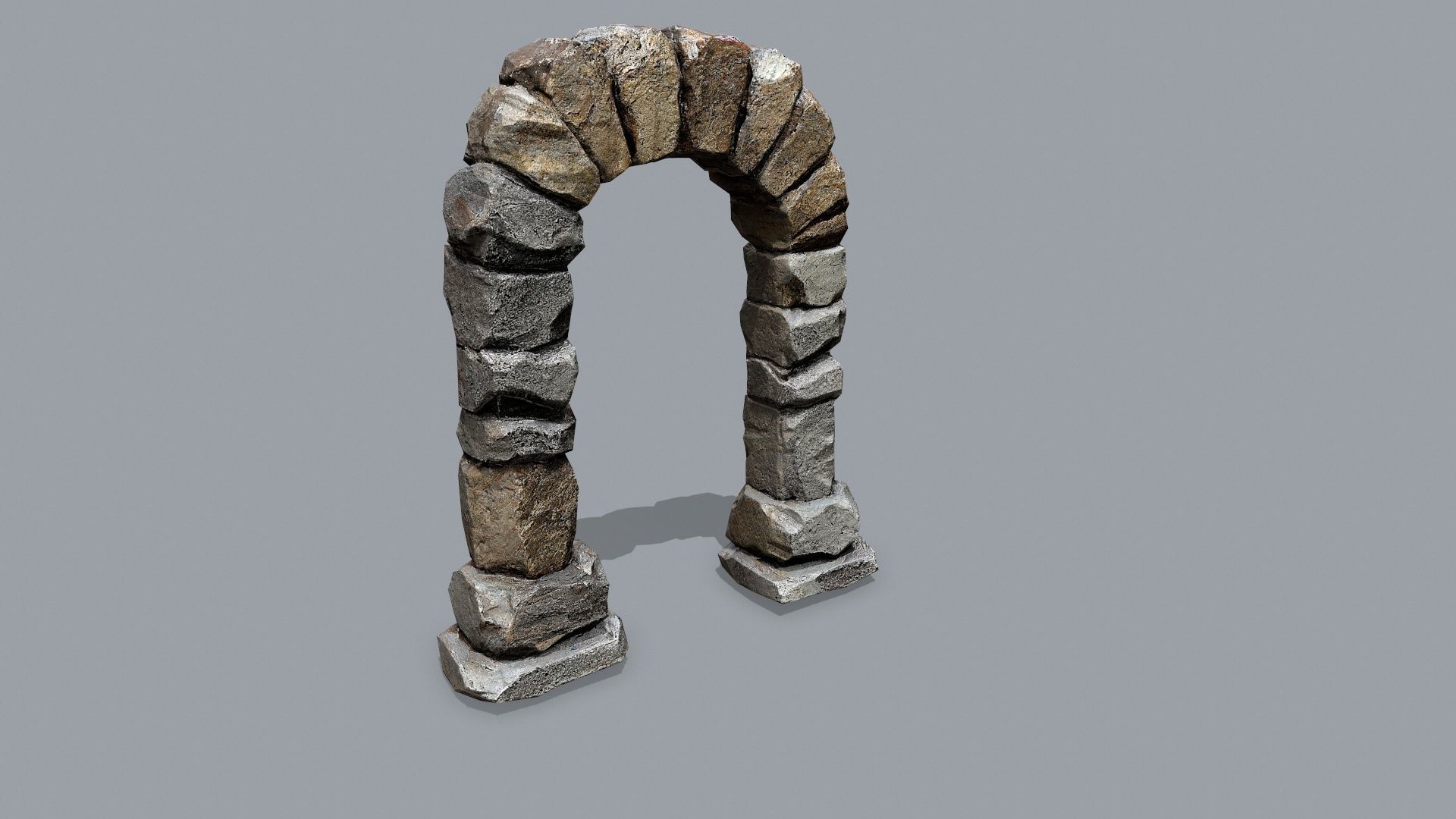 Ruin set Low-poly 3D model_3
