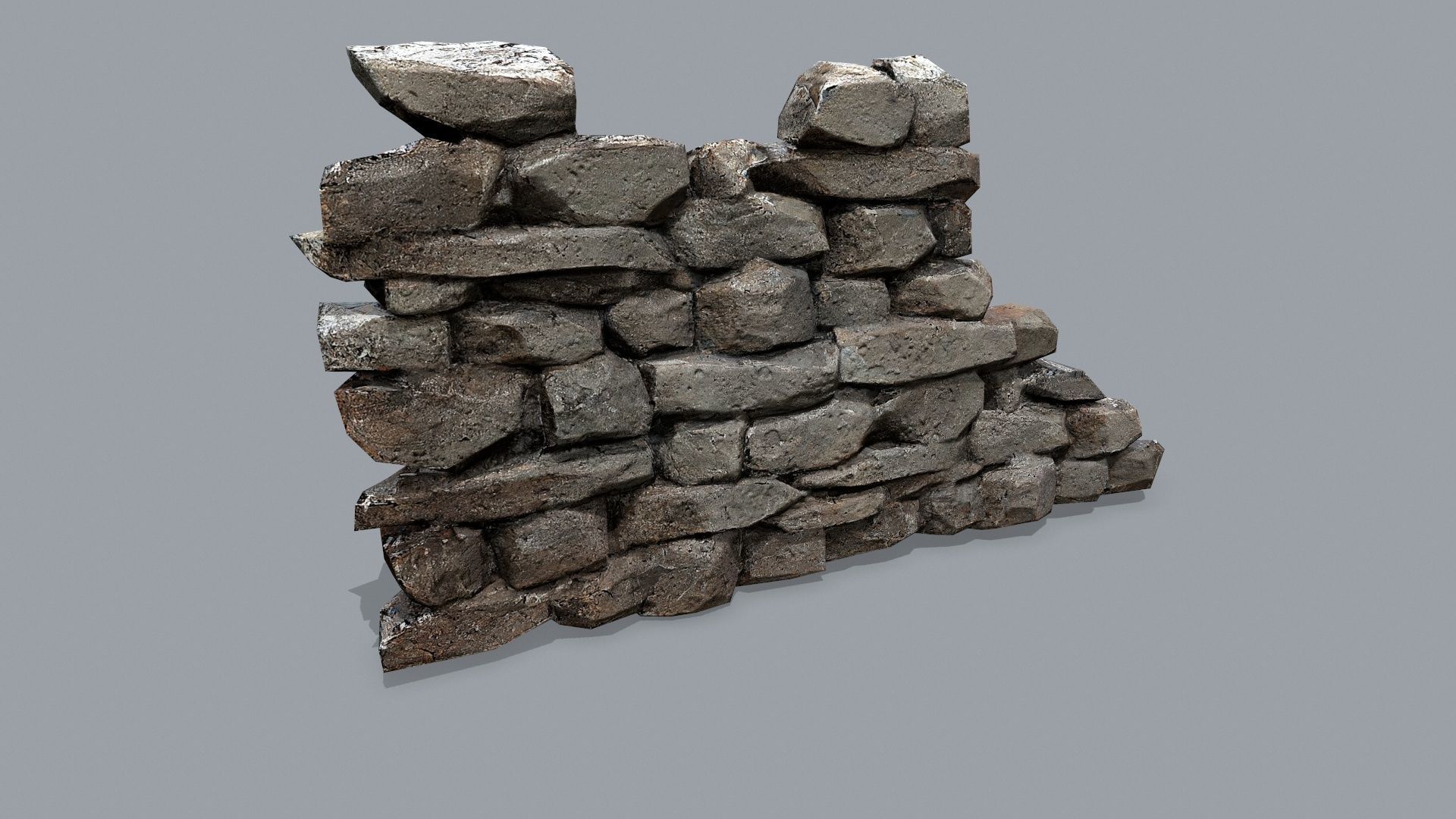 Ruin set Low-poly 3D model_8