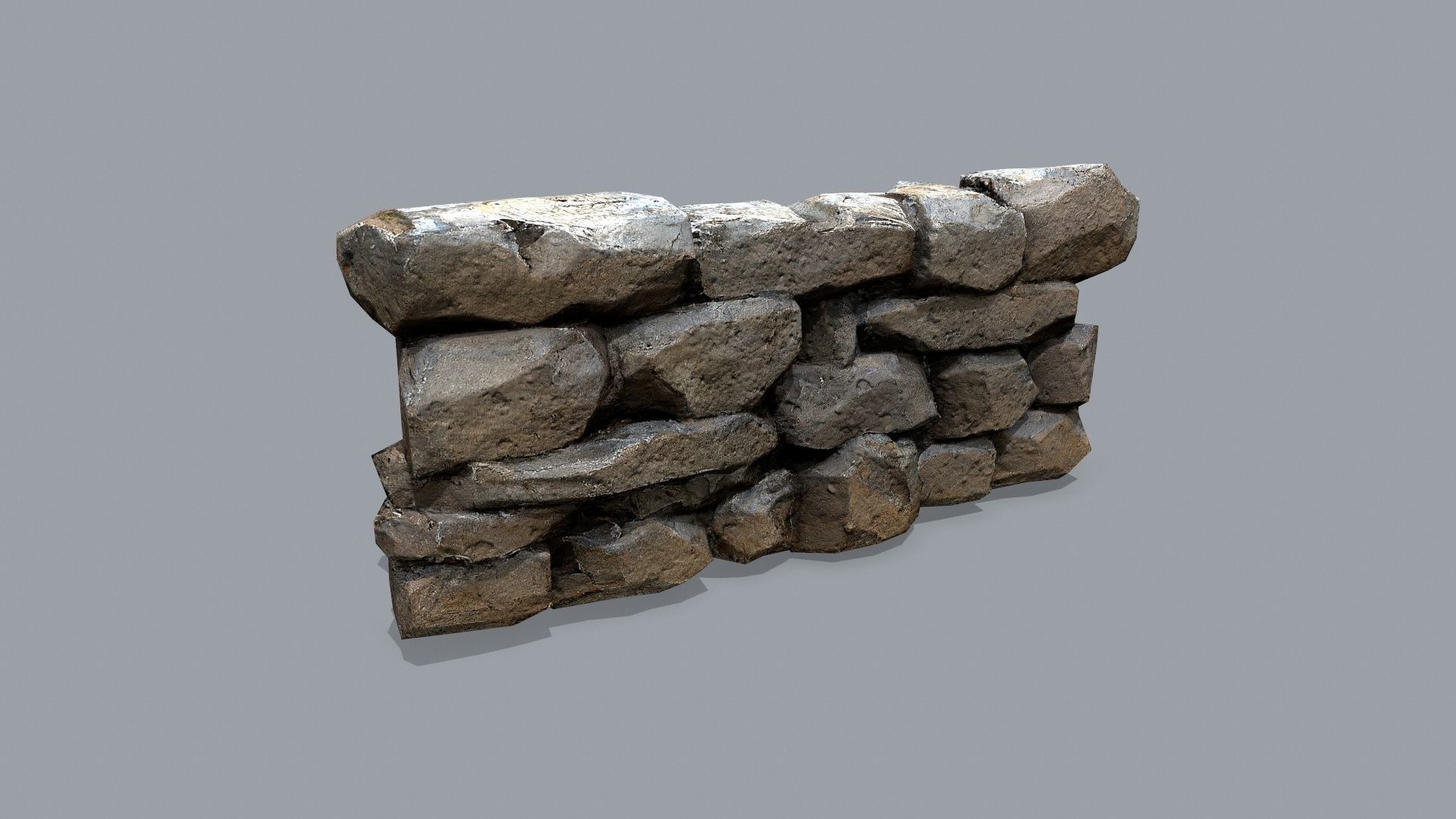 Ruin set Low-poly 3D model_5