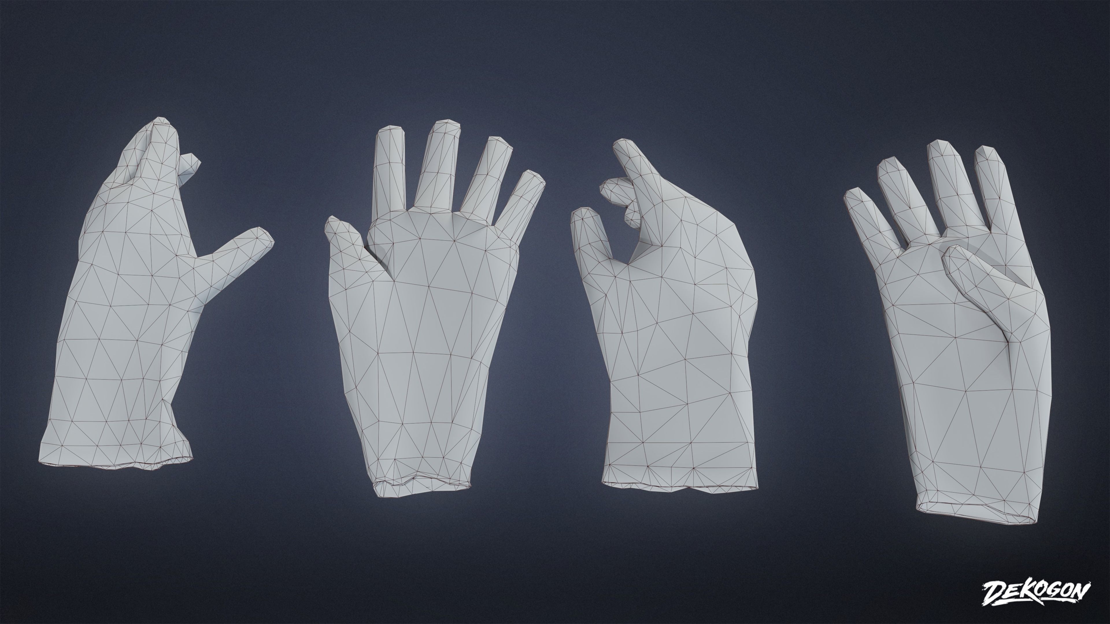 QUARANTINE TENT - Gloves 01 - LOW POLY Low-poly 3D model_1