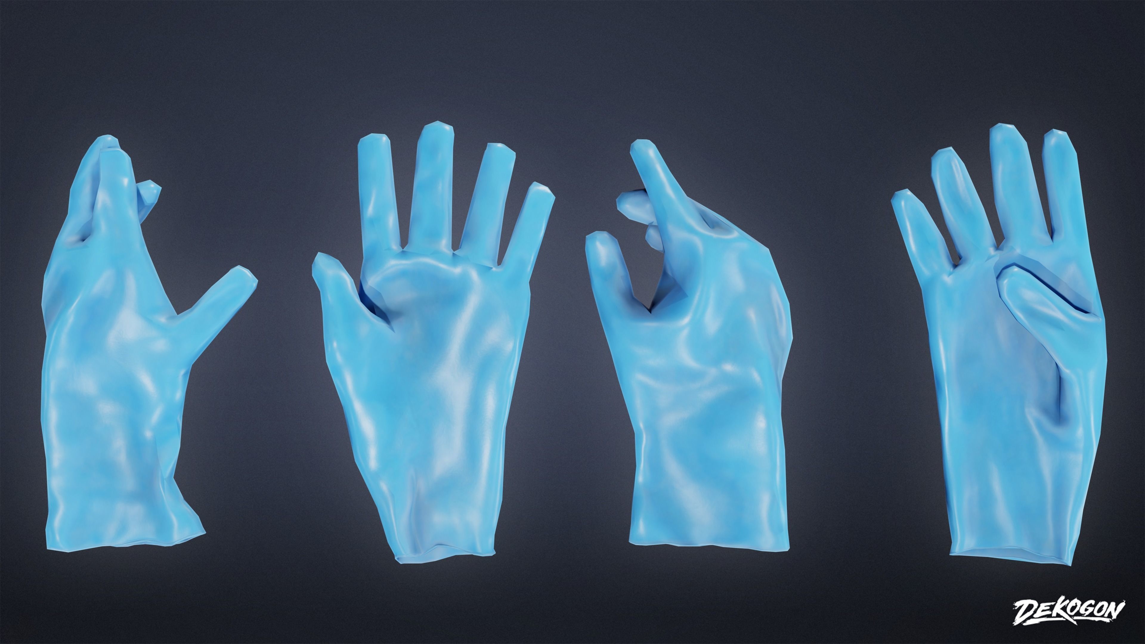 QUARANTINE TENT - Gloves 01 - LOW POLY Low-poly 3D model_2