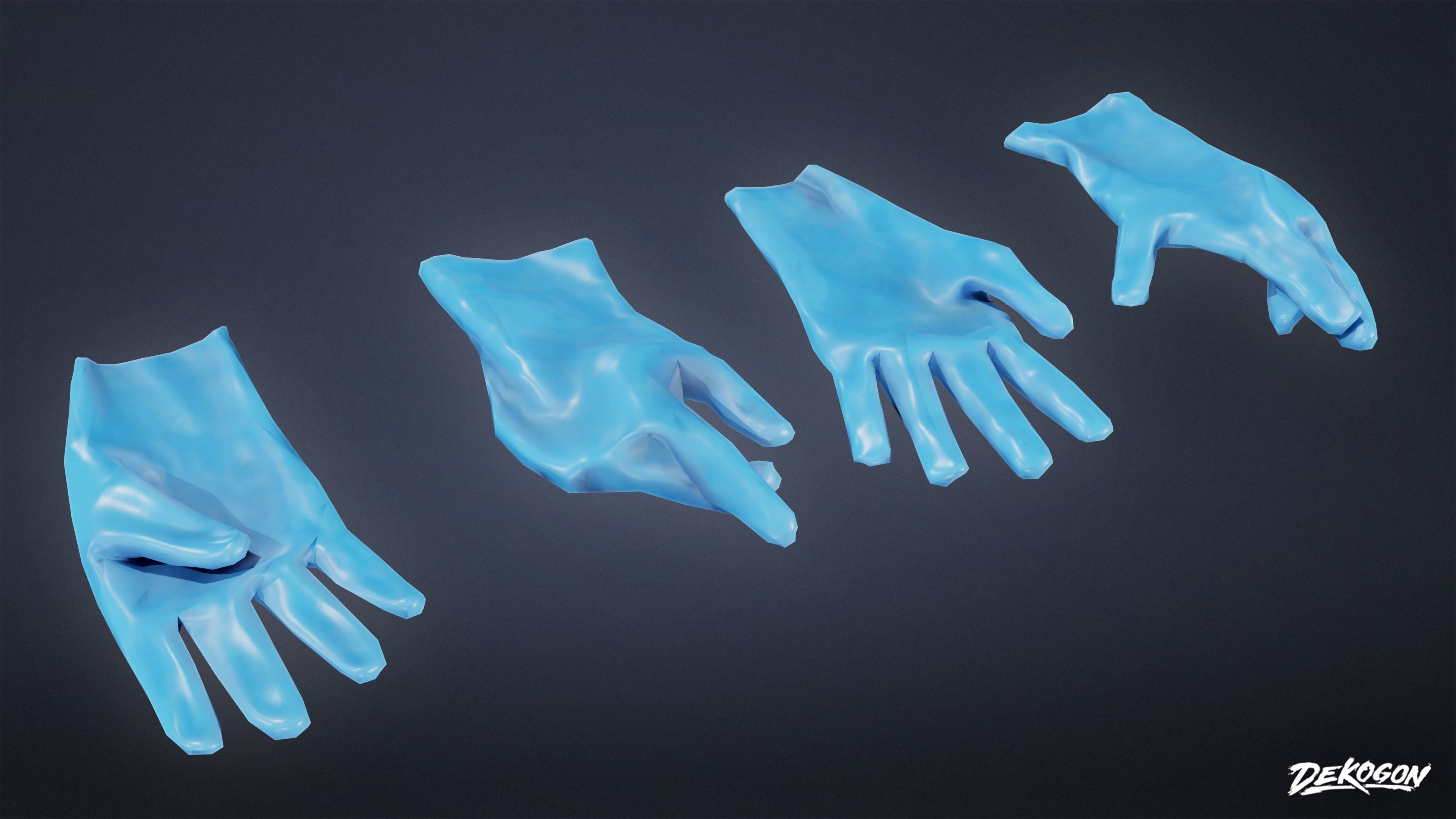 QUARANTINE TENT - Gloves 01 - LOW POLY Low-poly 3D model_3
