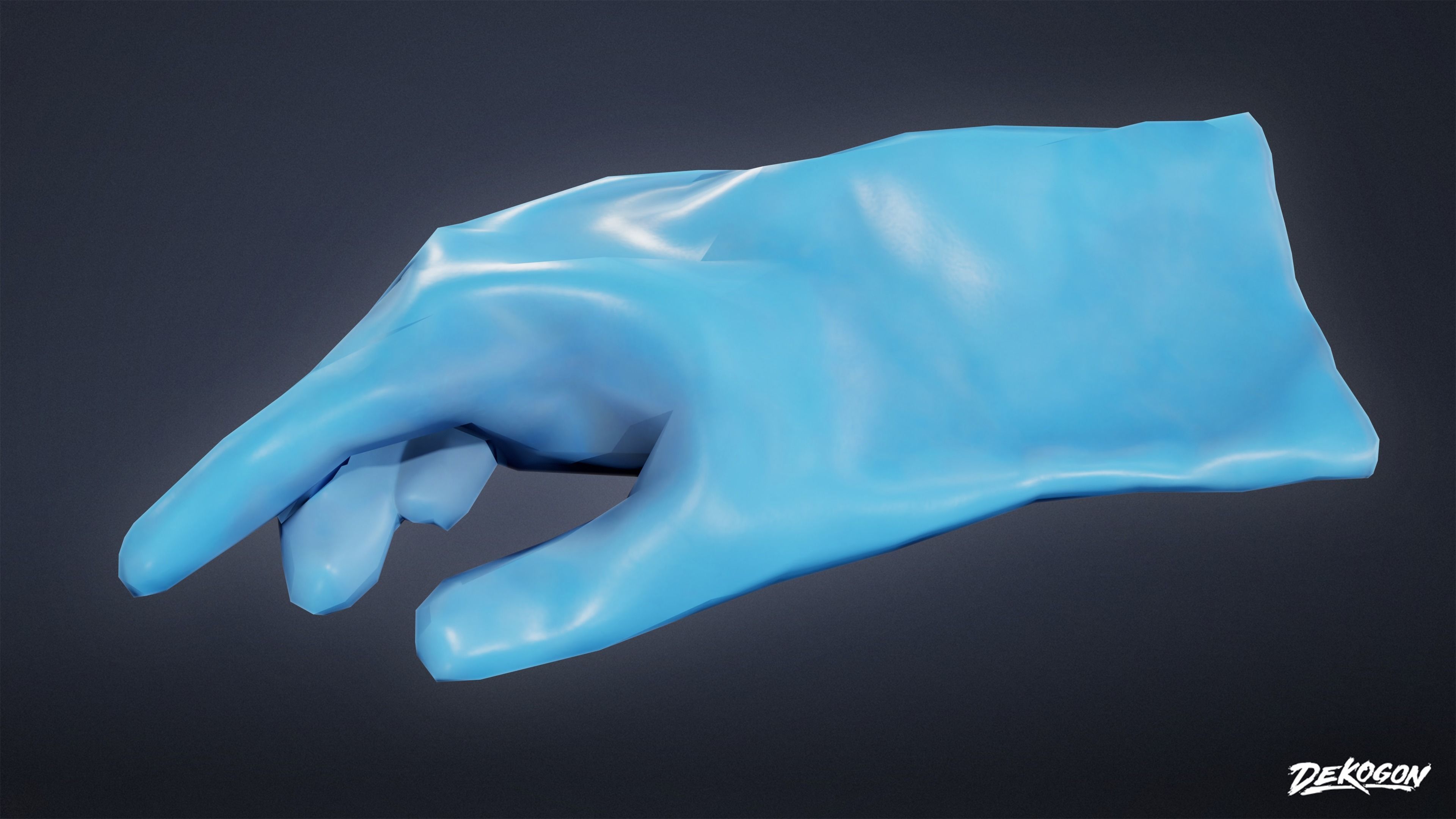 QUARANTINE TENT - Gloves 01 - LOW POLY Low-poly 3D model_6