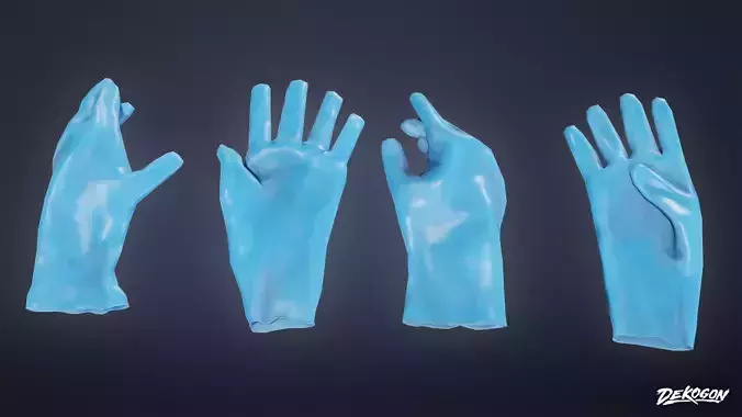 QUARANTINE TENT - Gloves 01 - LOW POLY