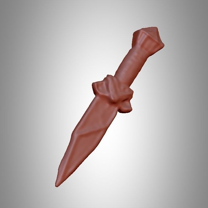 Blue diamond crystal dagger Low-poly 3D model_6