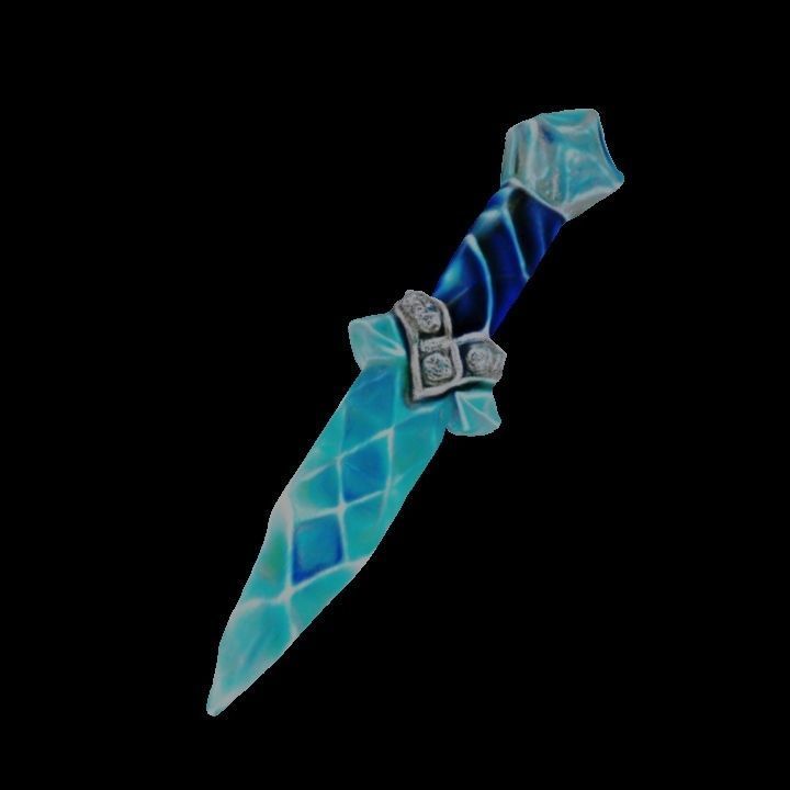 Blue diamond crystal dagger Low-poly 3D model_9