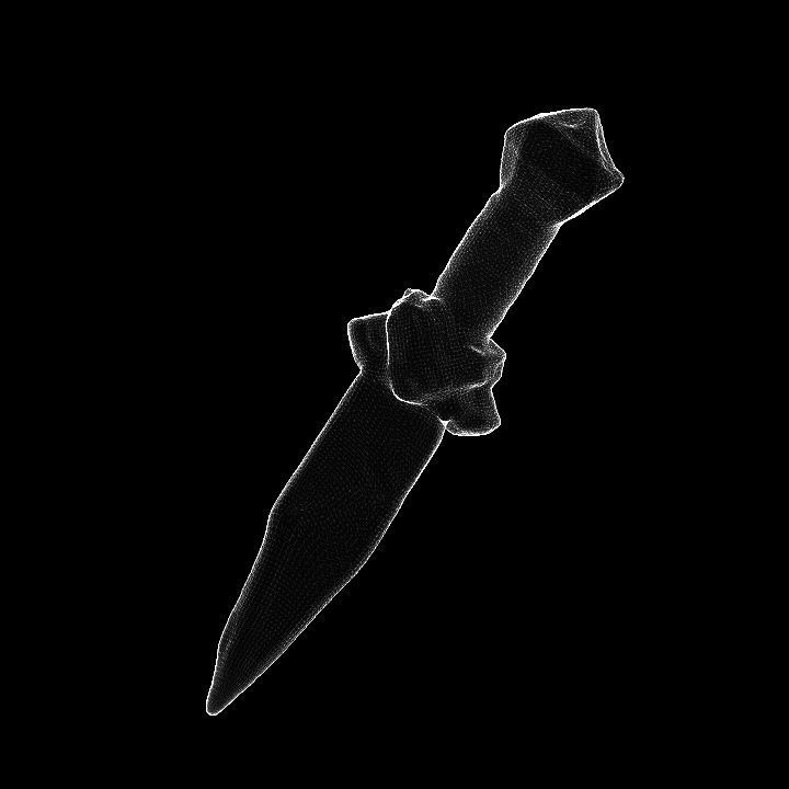 Blue diamond crystal dagger Low-poly 3D model_8
