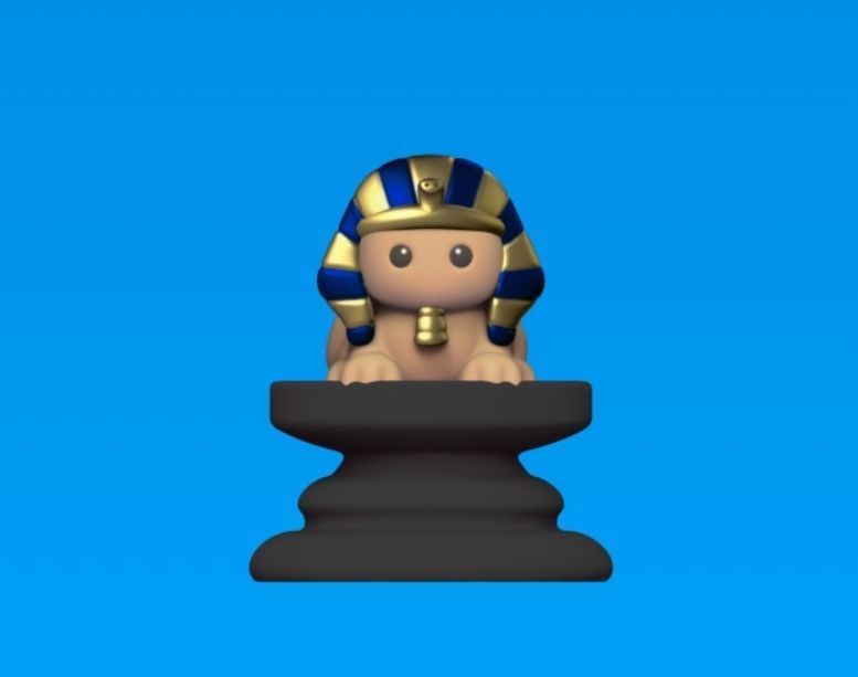 Egypt Chess - Bishop - Sphynx 3D print model_1