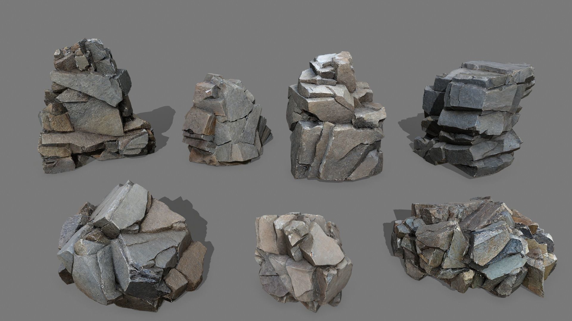 desert rocks Low-poly 3D model_3
