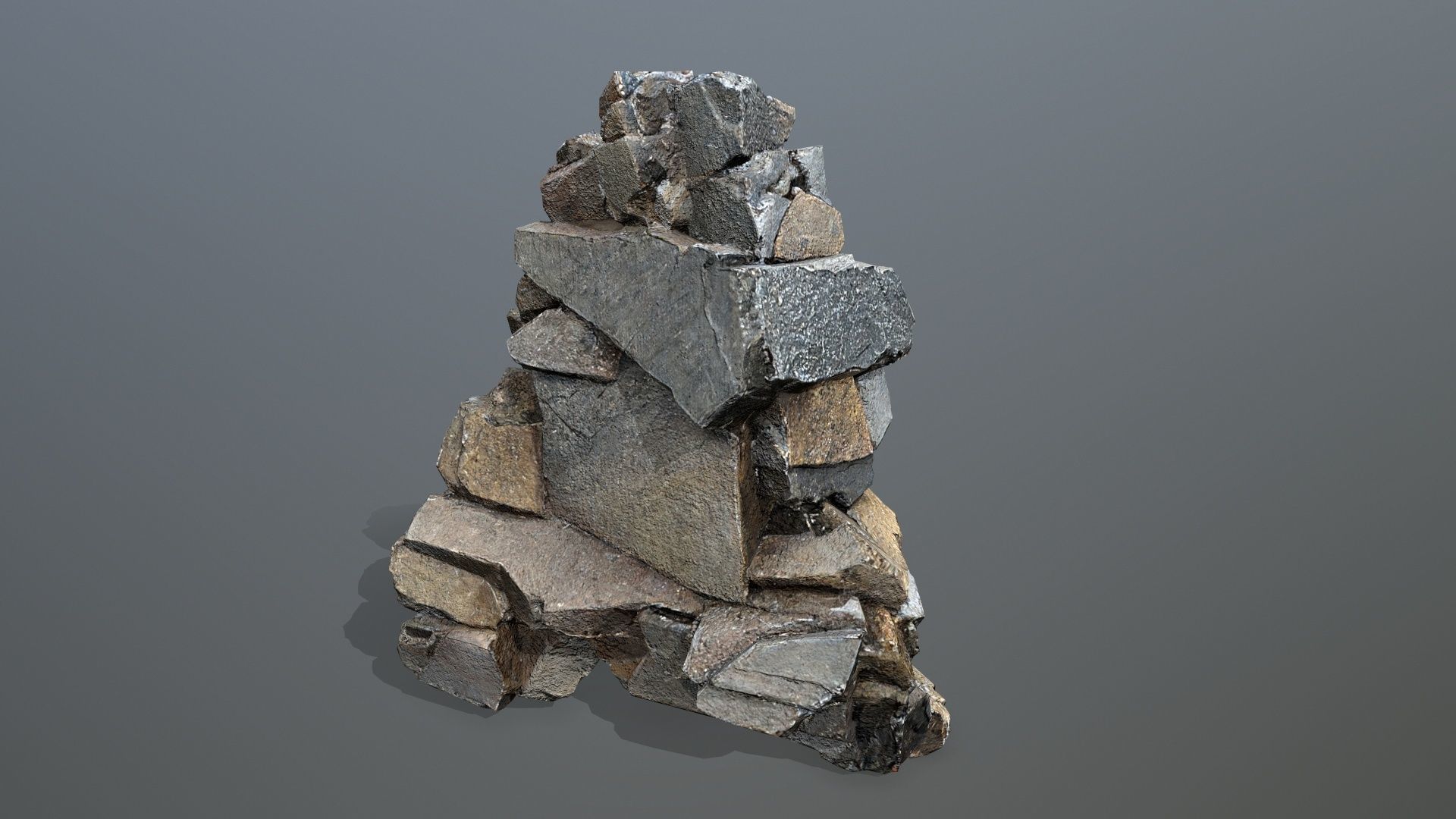 desert rocks Low-poly 3D model_6