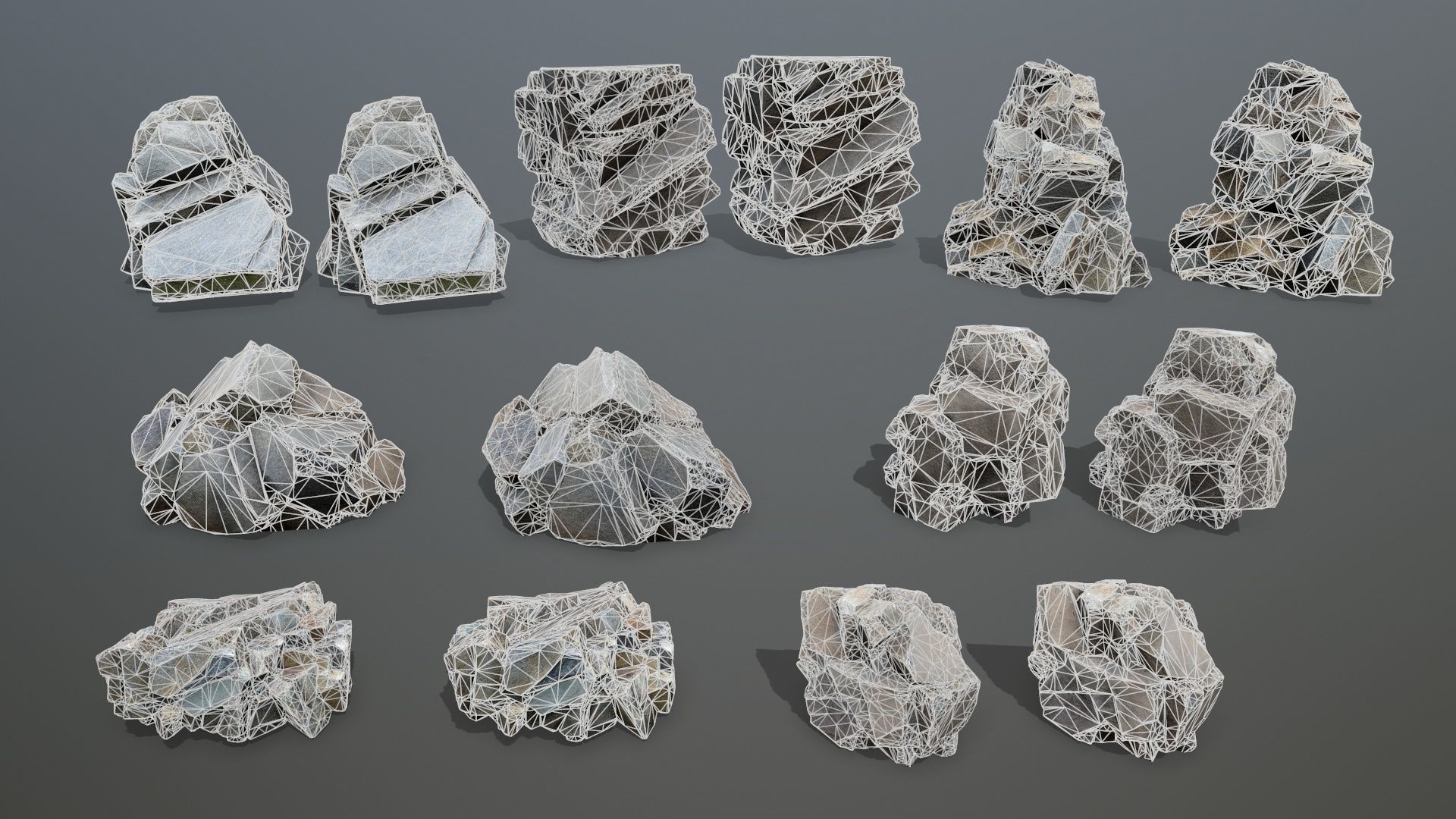 desert rocks Low-poly 3D model_19