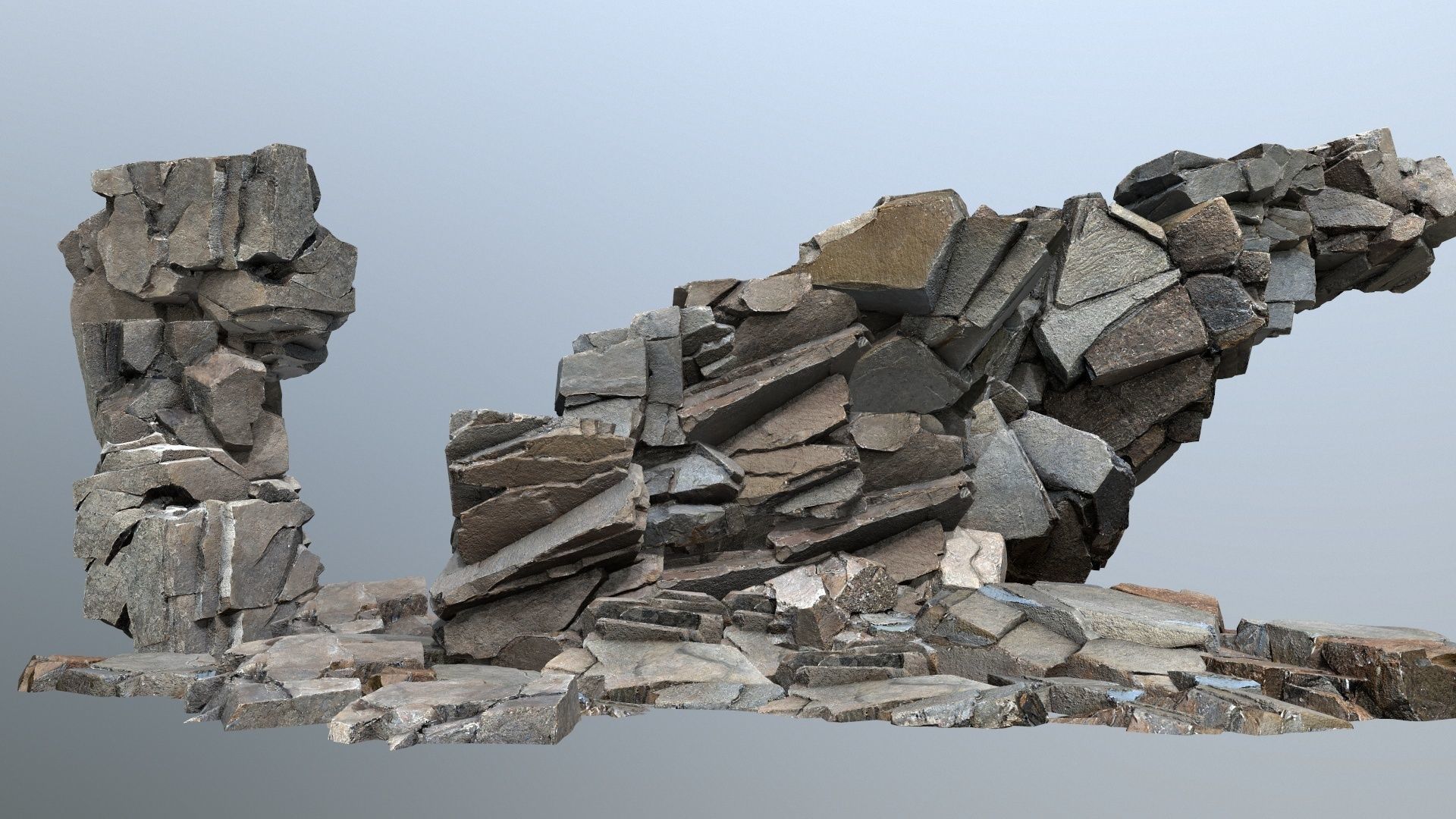 desert rocks Low-poly 3D model_1