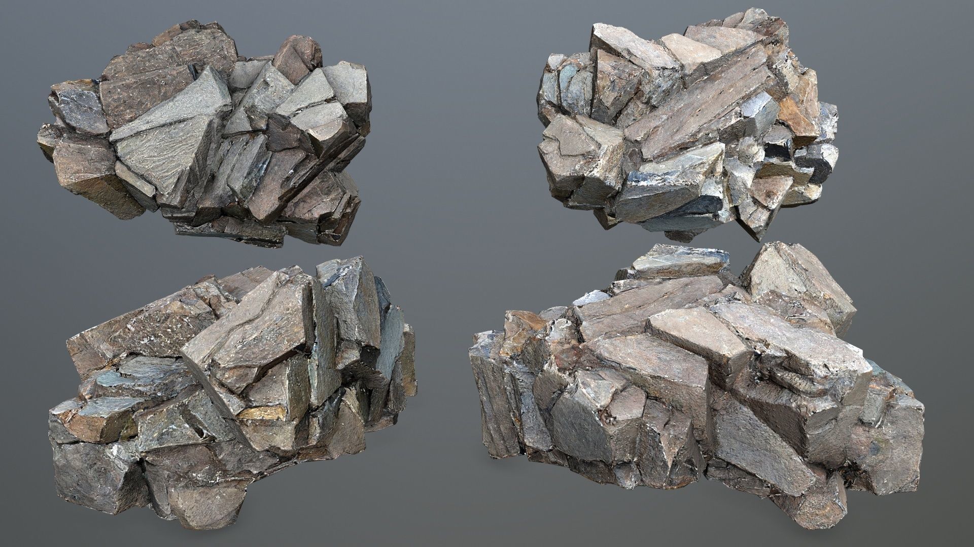 desert rocks Low-poly 3D model_12