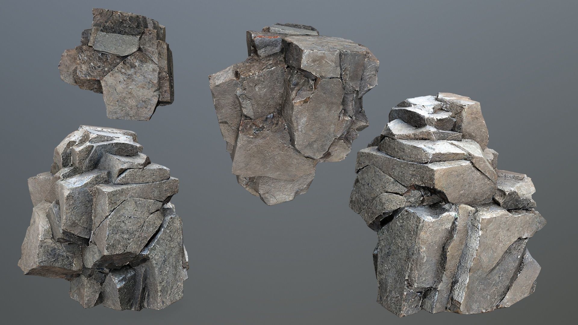 desert rocks Low-poly 3D model_16