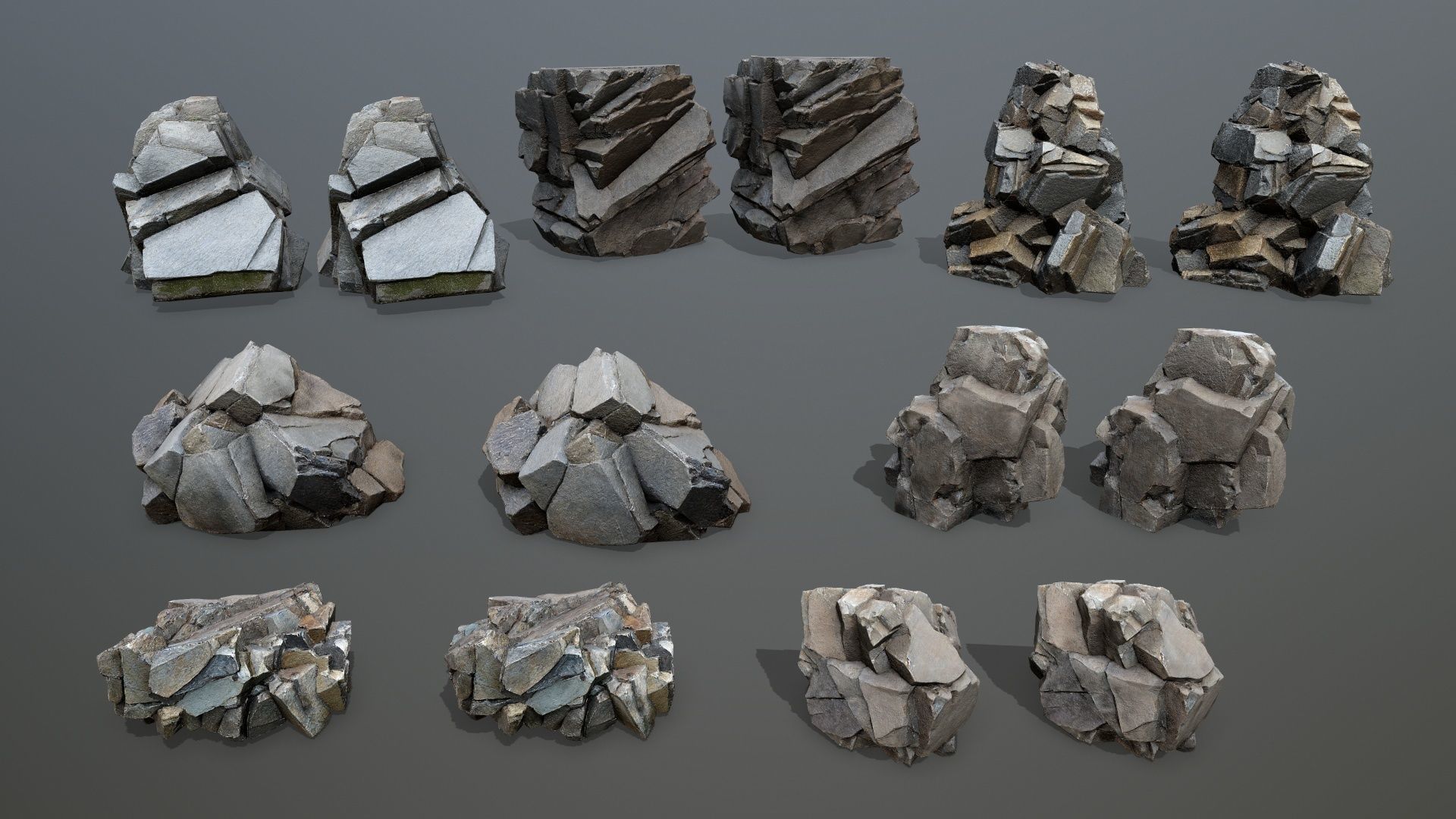 desert rocks Low-poly 3D model_18
