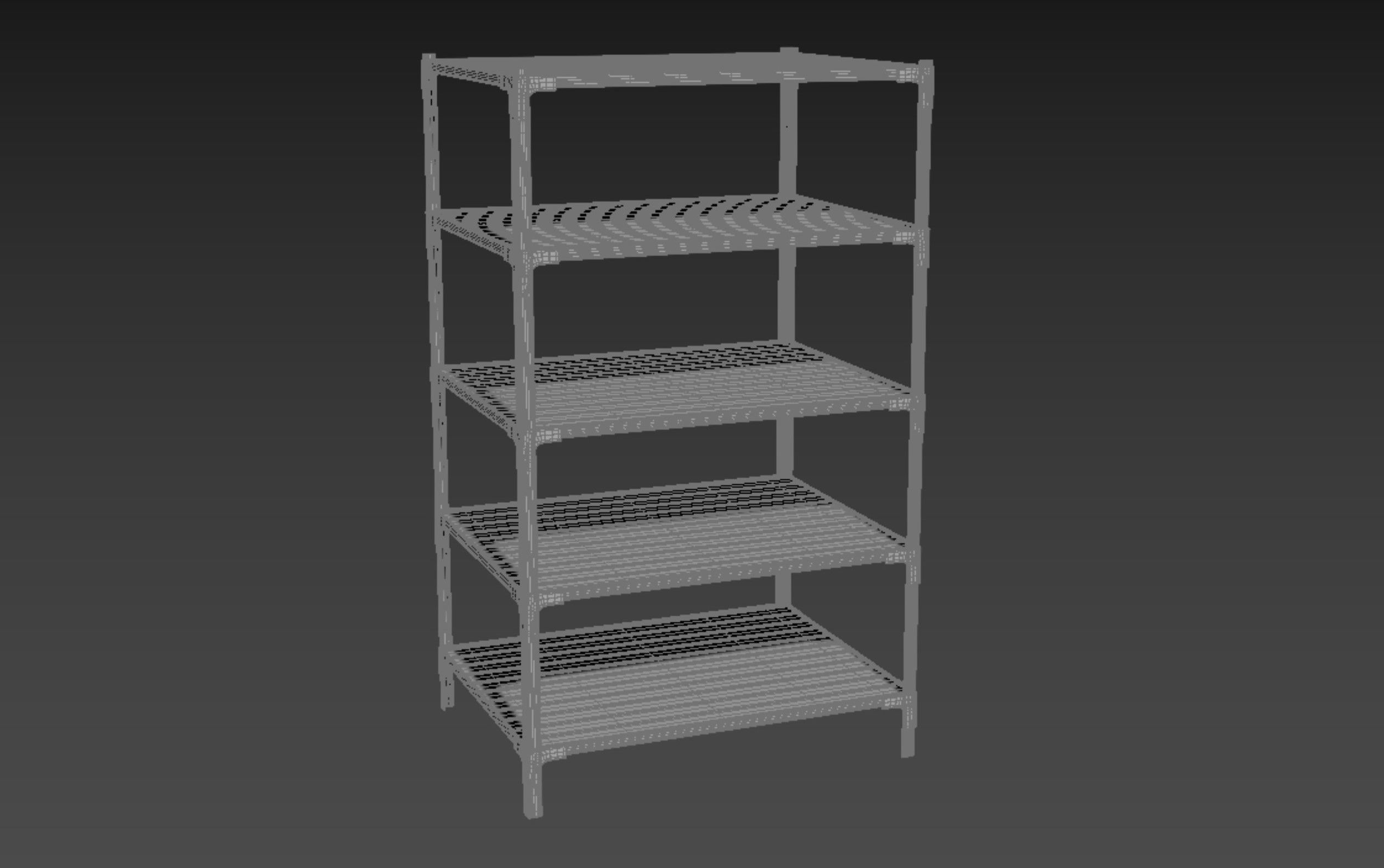 Shelving Low-poly 3D model_1