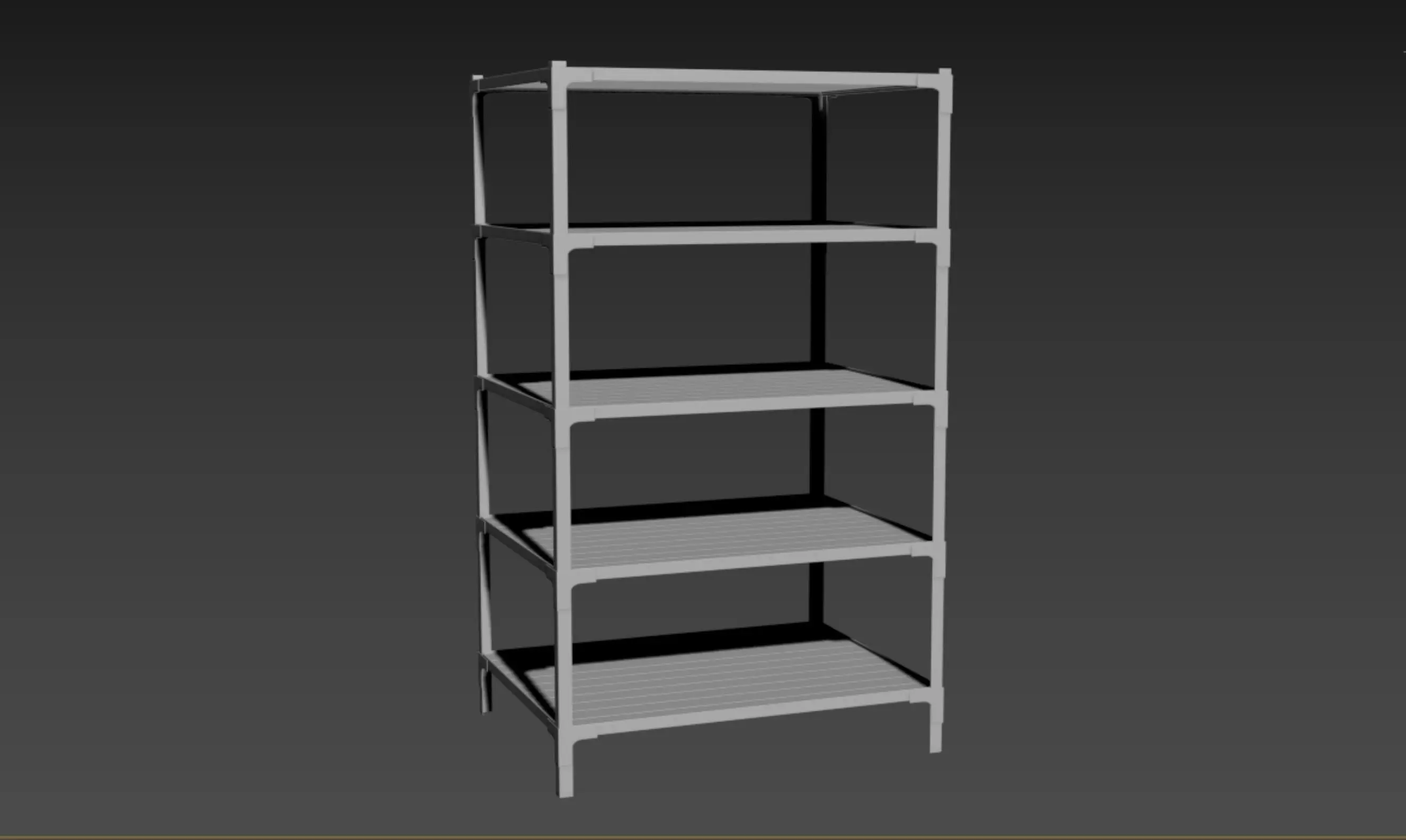 Shelving Low-poly 3D model_0