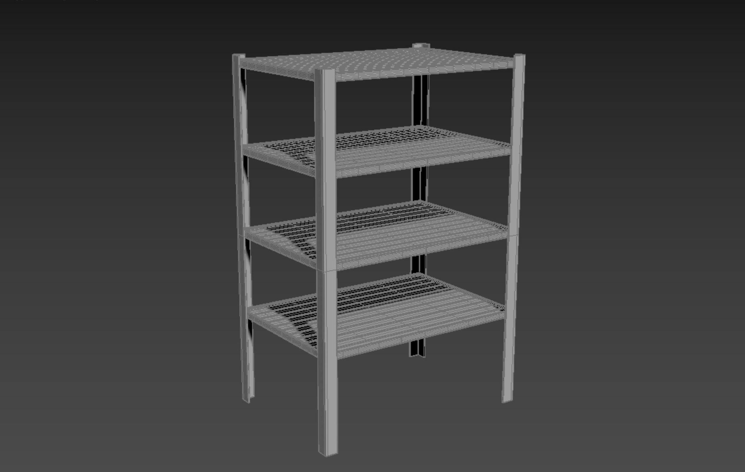 Shelving Low-poly 3D model_1