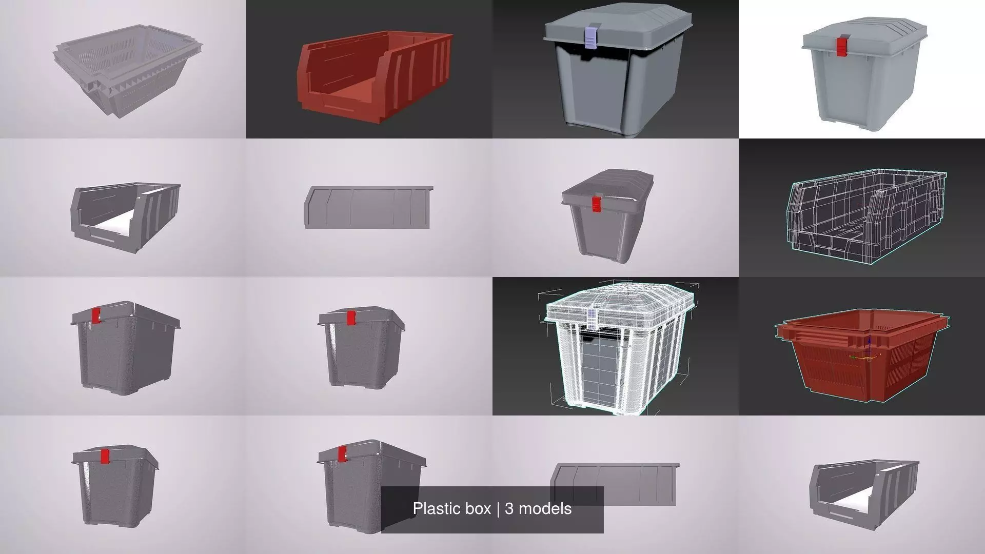 Plastic box 3D Model Collection_0