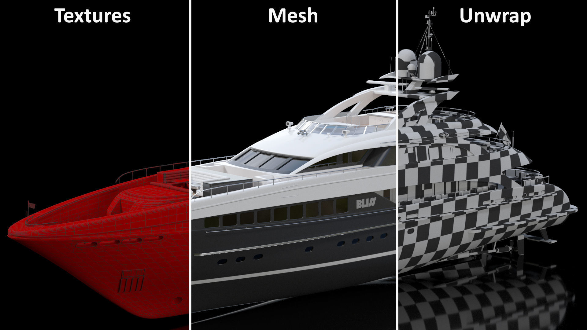 Bliss Motor Mega Yacht for Travel 3D model_39