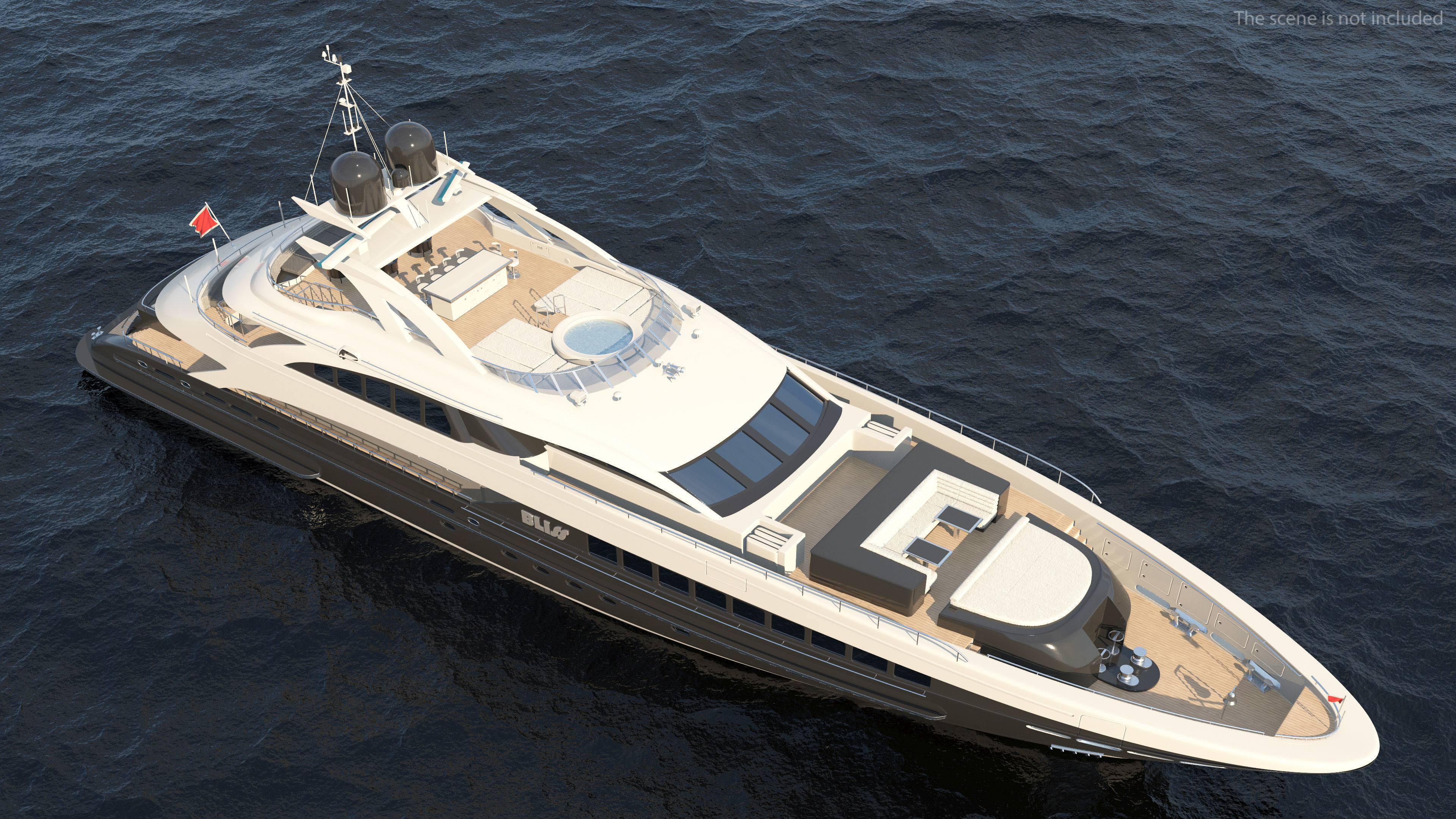 Bliss Motor Mega Yacht for Travel 3D model_5
