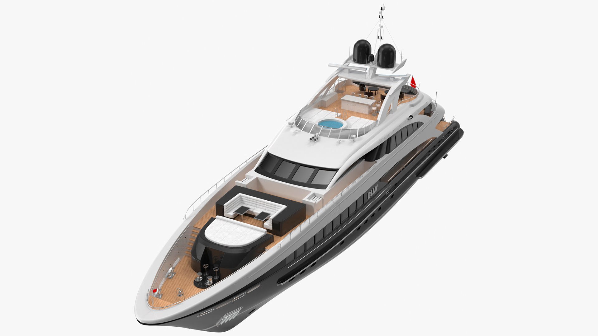 Bliss Motor Mega Yacht for Travel 3D model_1