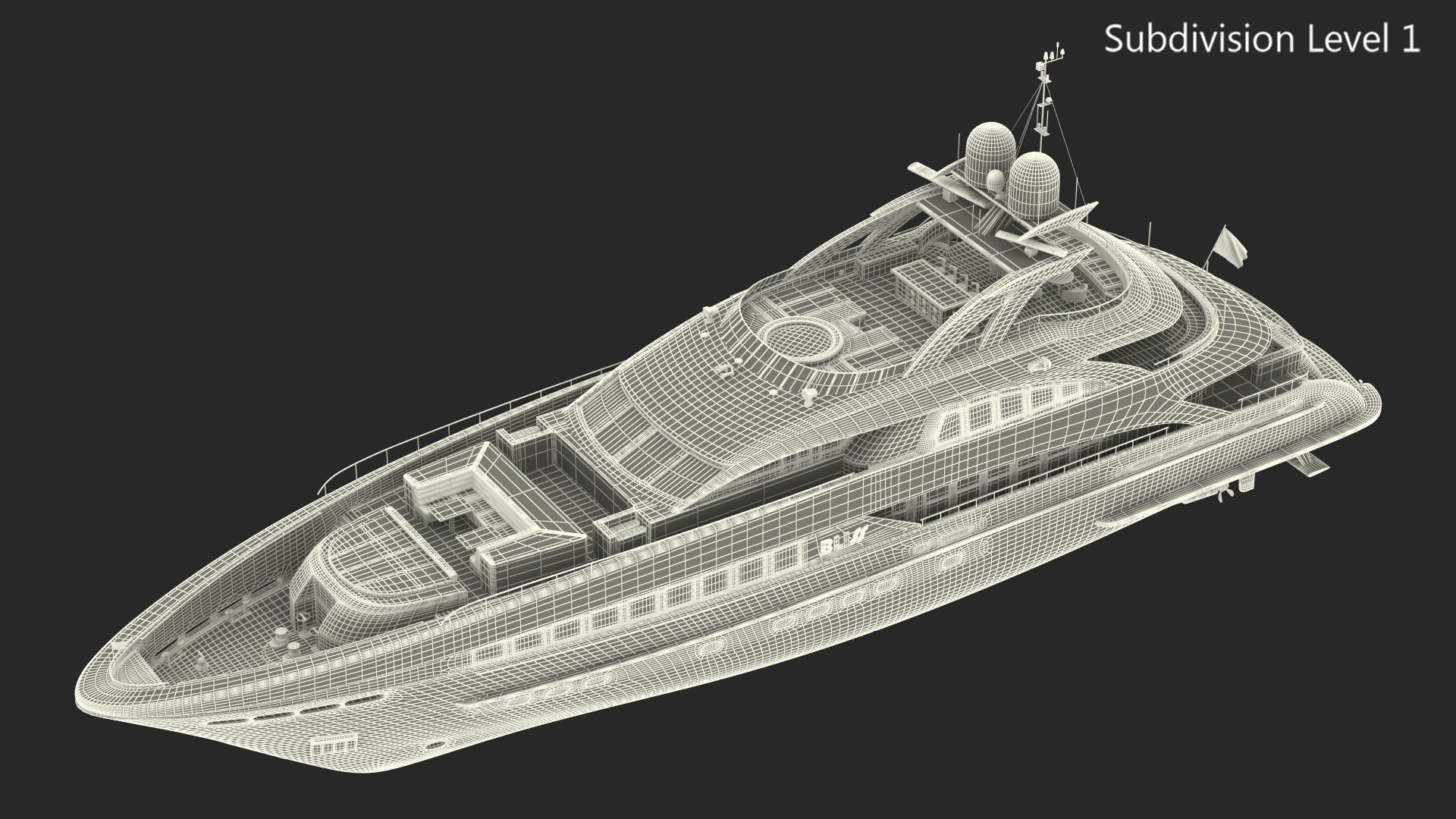 Bliss Motor Mega Yacht for Travel 3D model_40