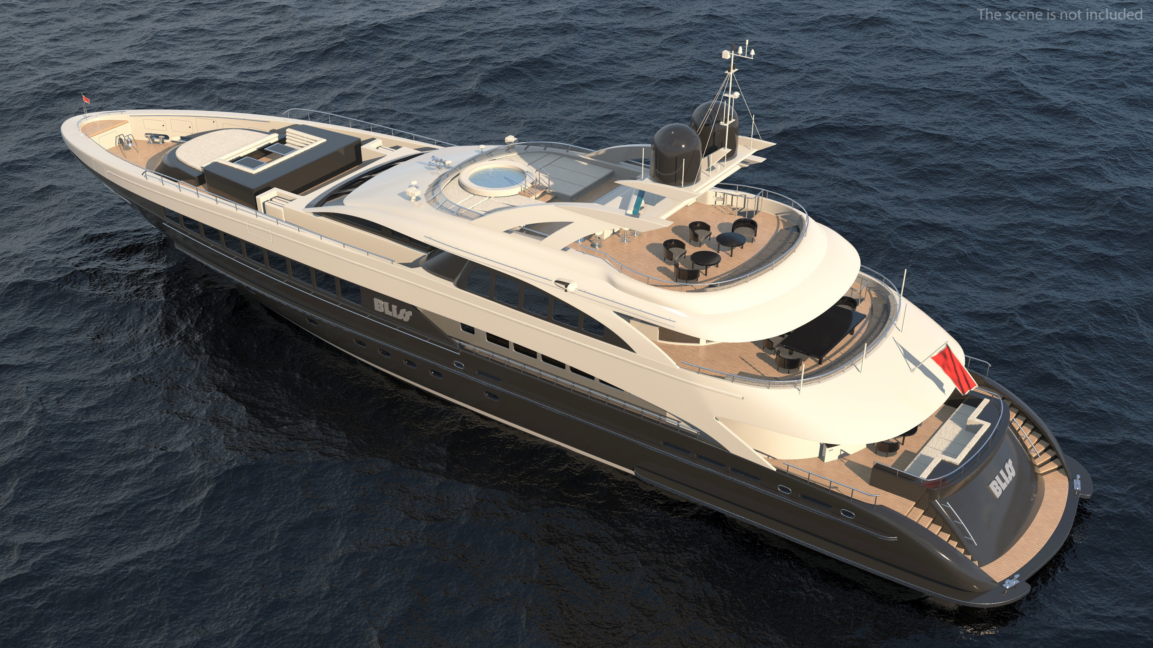 Bliss Motor Mega Yacht for Travel 3D model_6