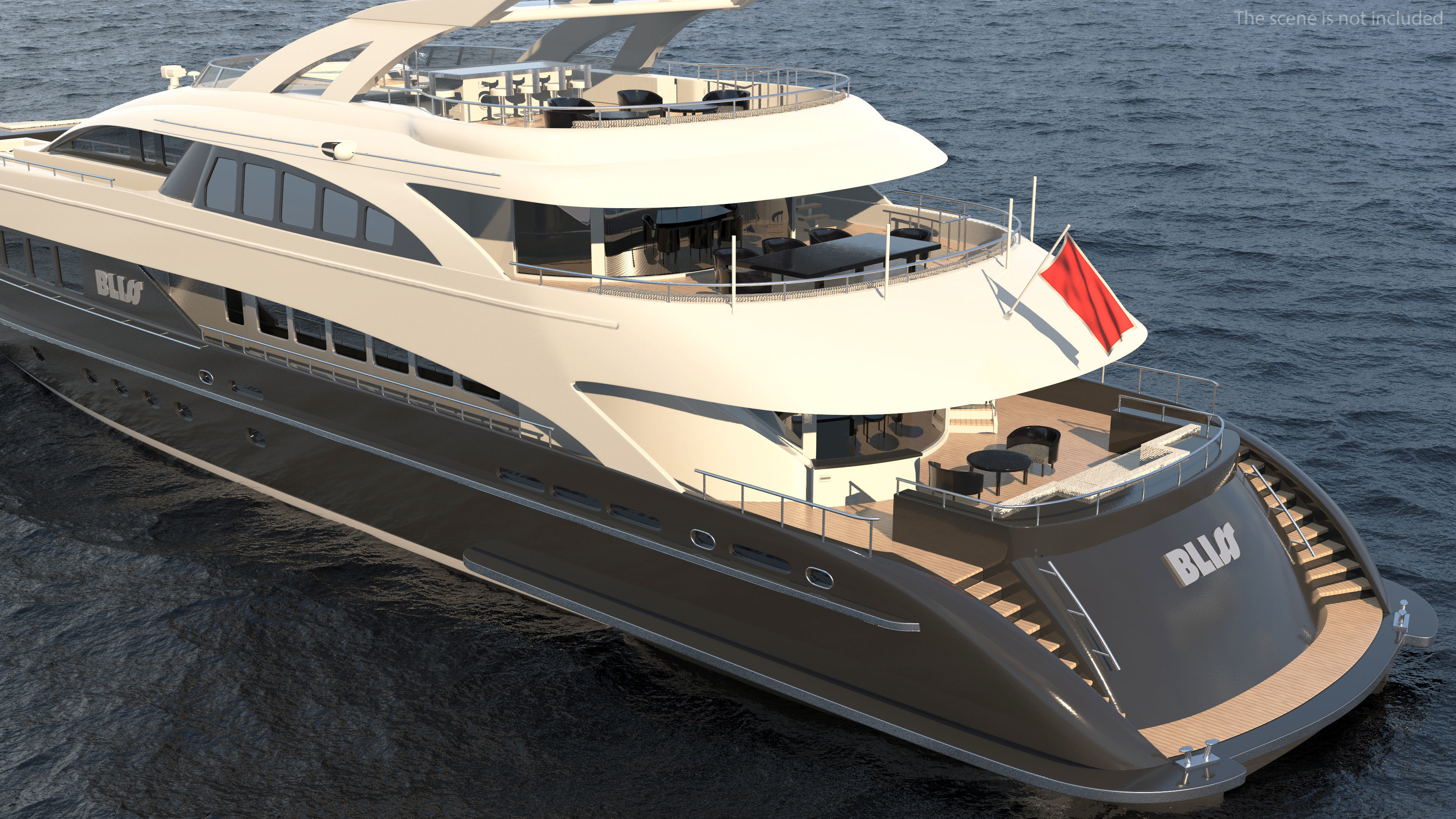 Bliss Motor Mega Yacht for Travel 3D model_9