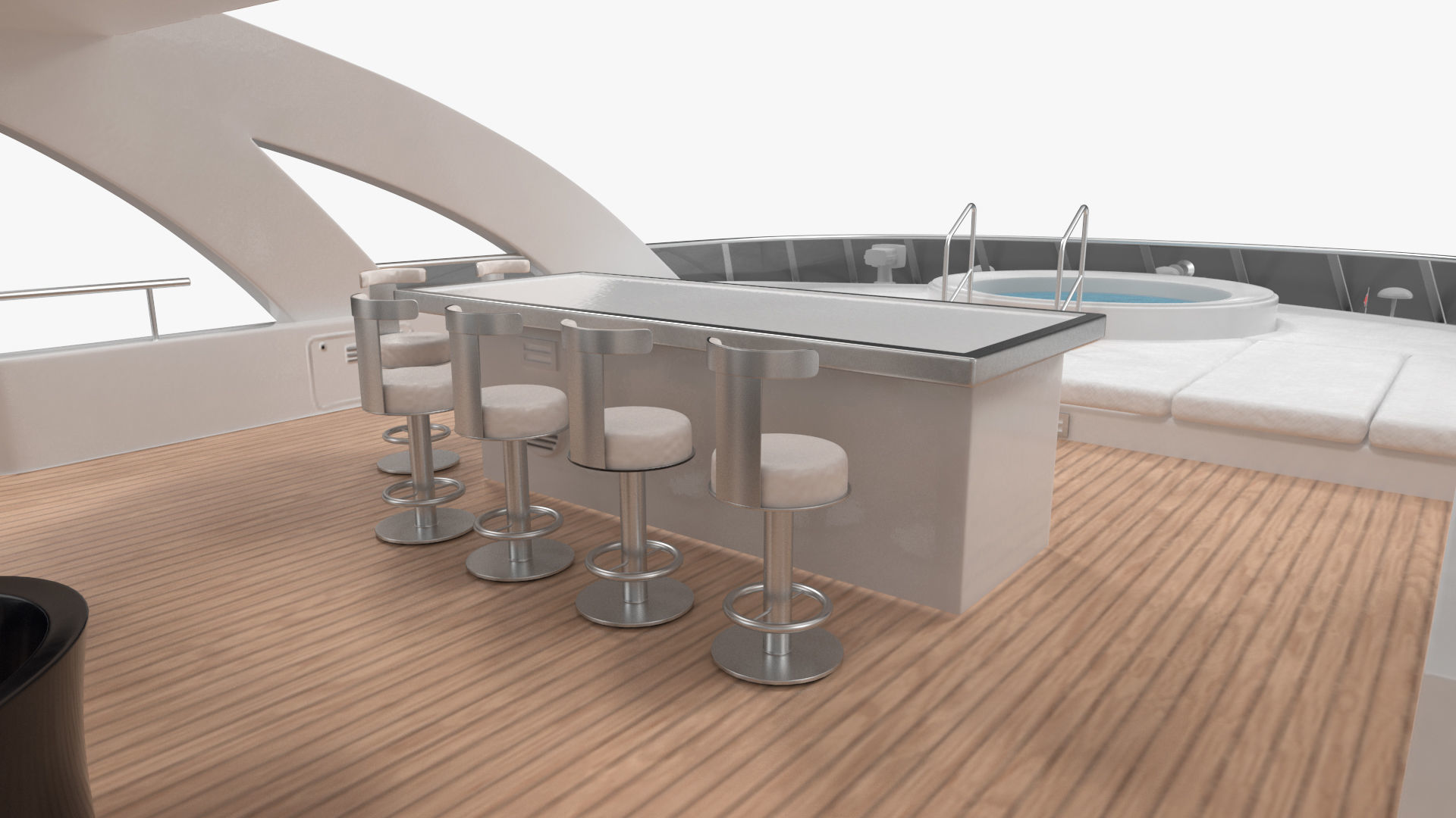 Bliss Motor Mega Yacht for Travel 3D model_34
