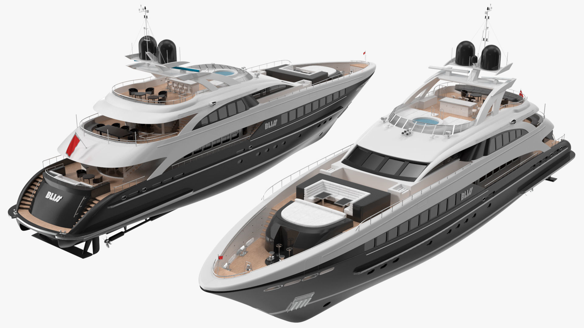 Bliss Motor Mega Yacht for Travel 3D model_24