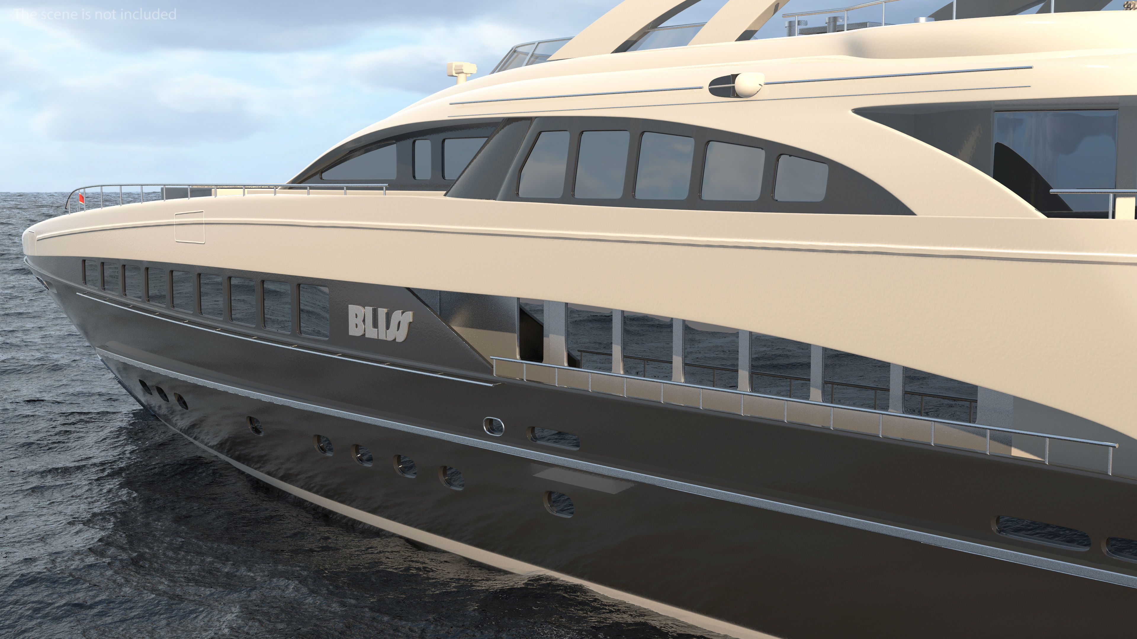 Bliss Motor Mega Yacht for Travel 3D model_11