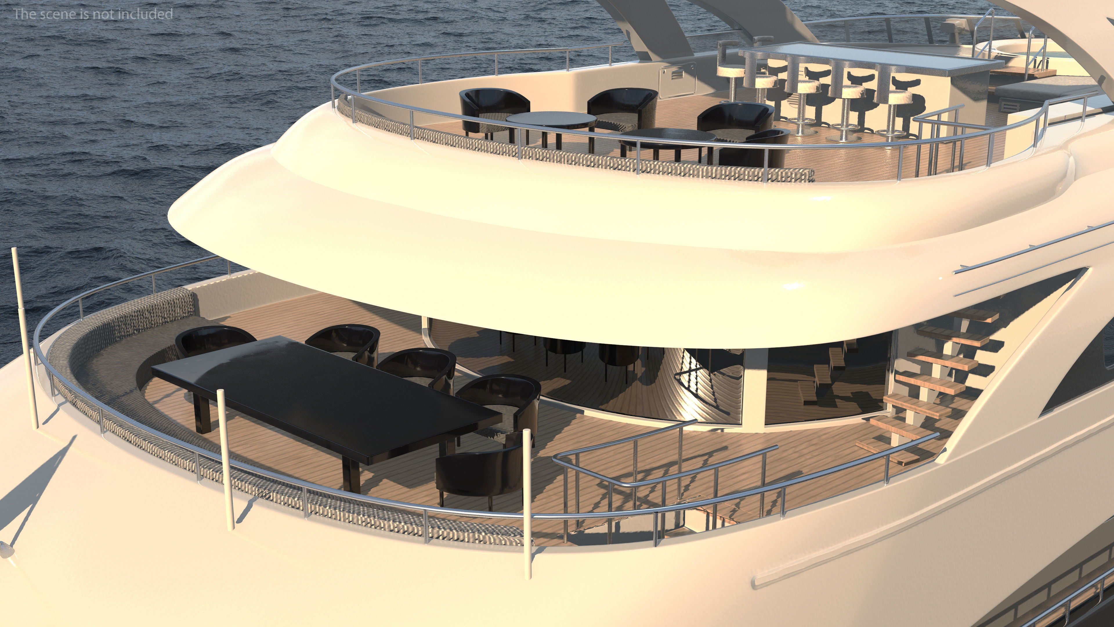 Bliss Motor Mega Yacht for Travel 3D model_14