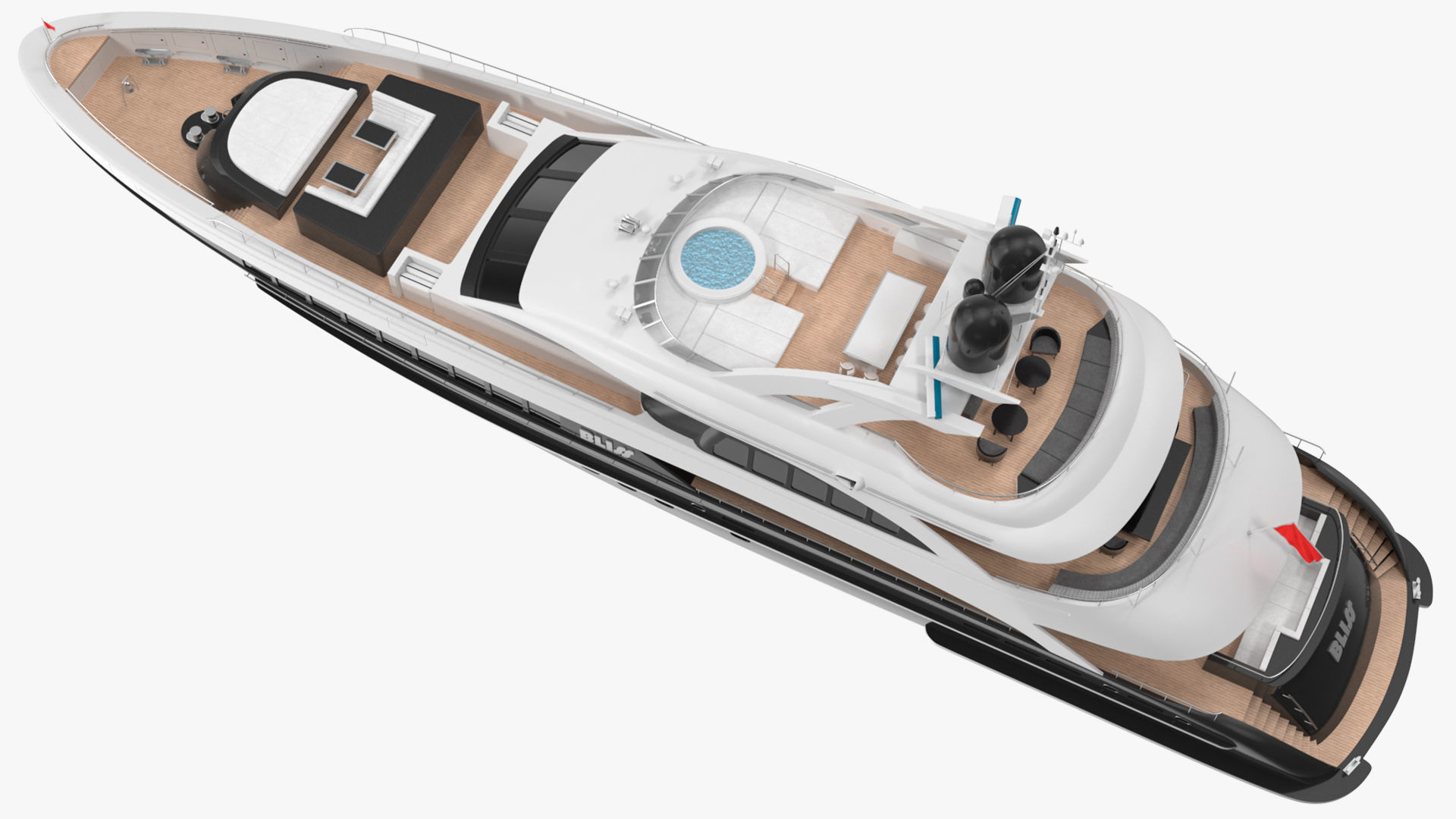 Bliss Motor Mega Yacht for Travel 3D model_25
